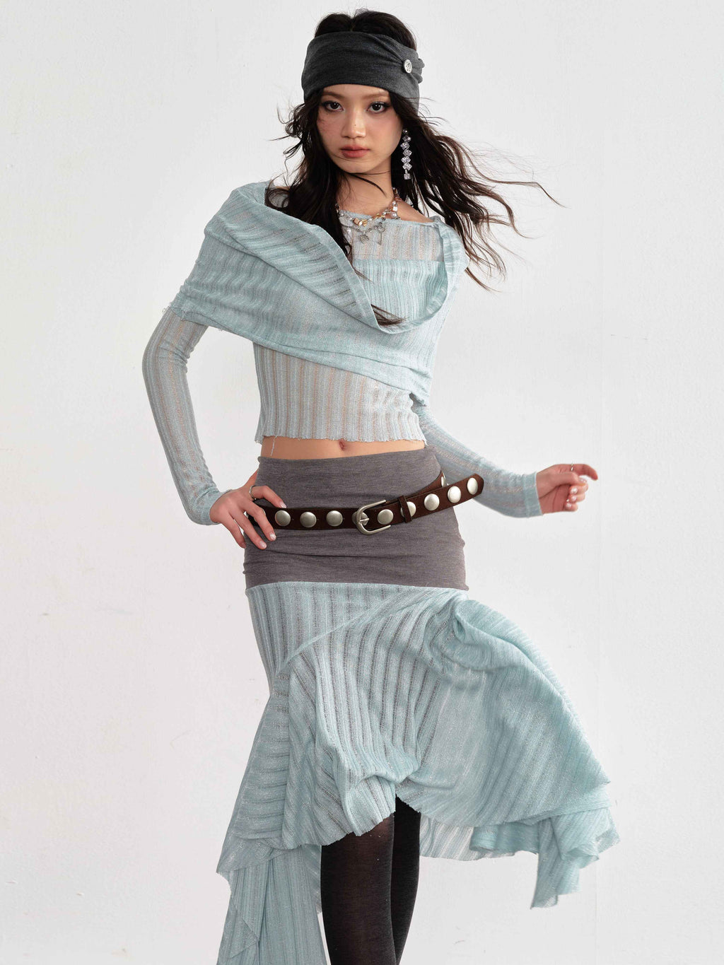 Jnylon_studios_Sheer_Draped_Neck_Long_Sleeve_Cinched_Waist_Women's_Polyester_Matching_Skirt_Sets_1022782172153_MISSTT