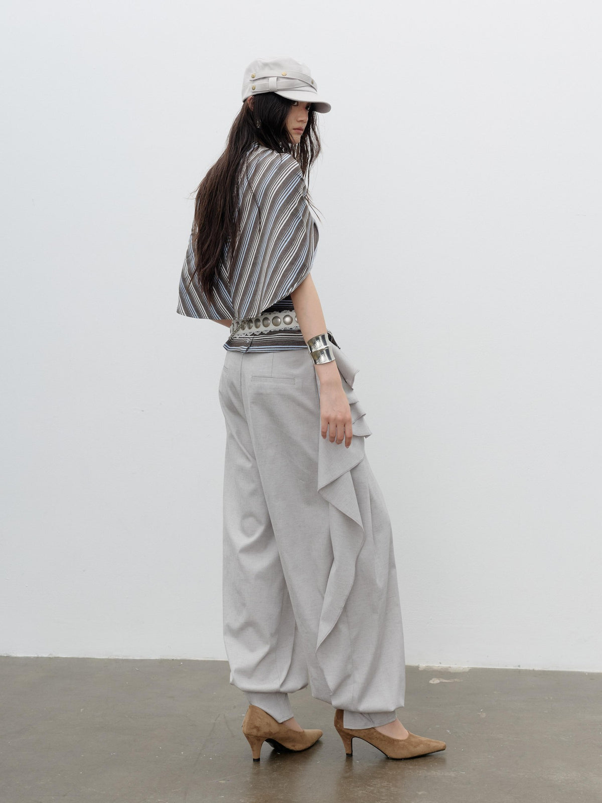 Jnylon studios Striped Cape Style Slim Fit Women's Halter Tops