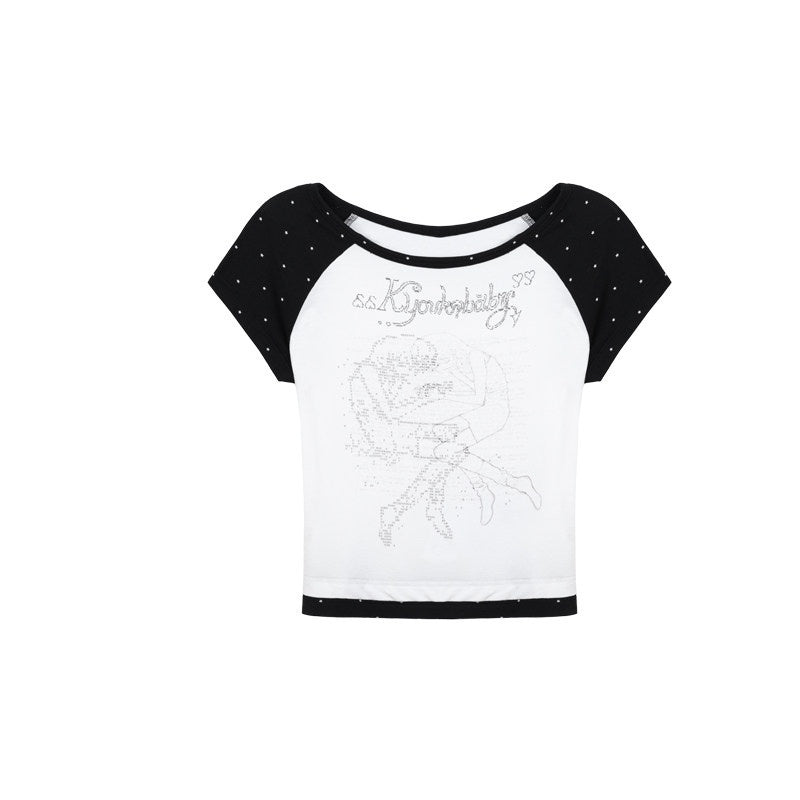 Kyouko_Baby_Digital_Life_Print_Raglan_Short_Sleeve_Women's_Casual_Top_&_Skirt_Sets_923634598969_MISSTT