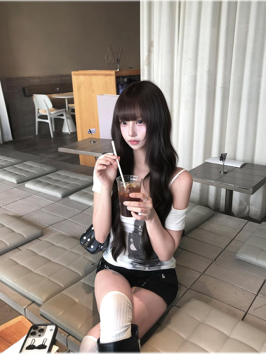 Kyouko Baby Doll Print One Shoulder Slim Women's Casual Top & Shorts Sets