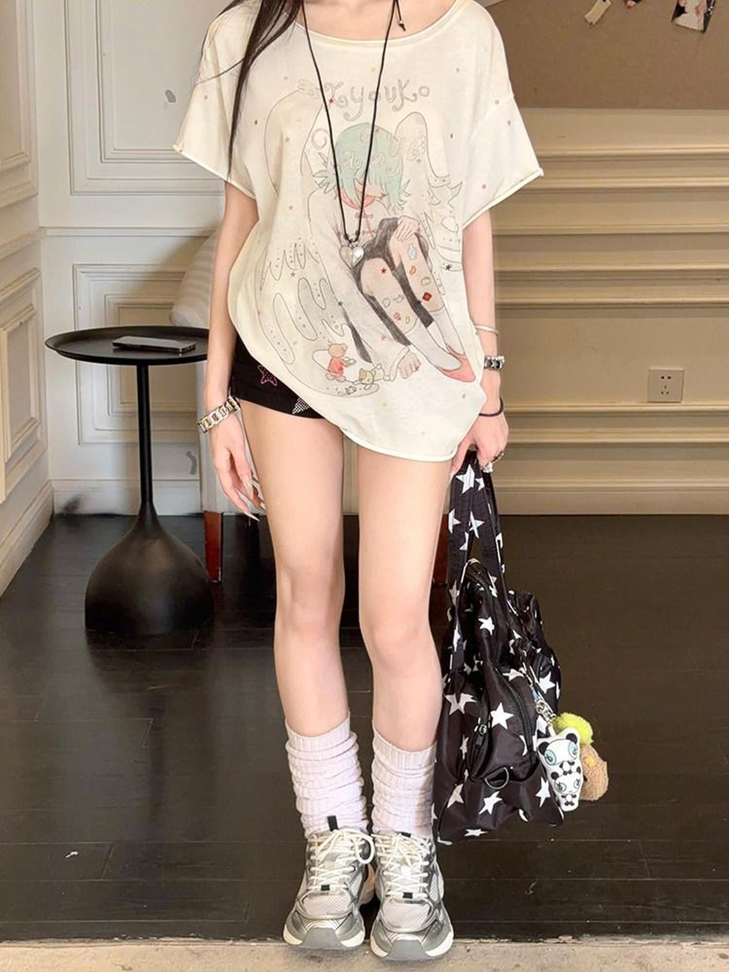 Kyouko Baby Gem Dusk Designer Original Print Women's Short Sleeve T-shirts