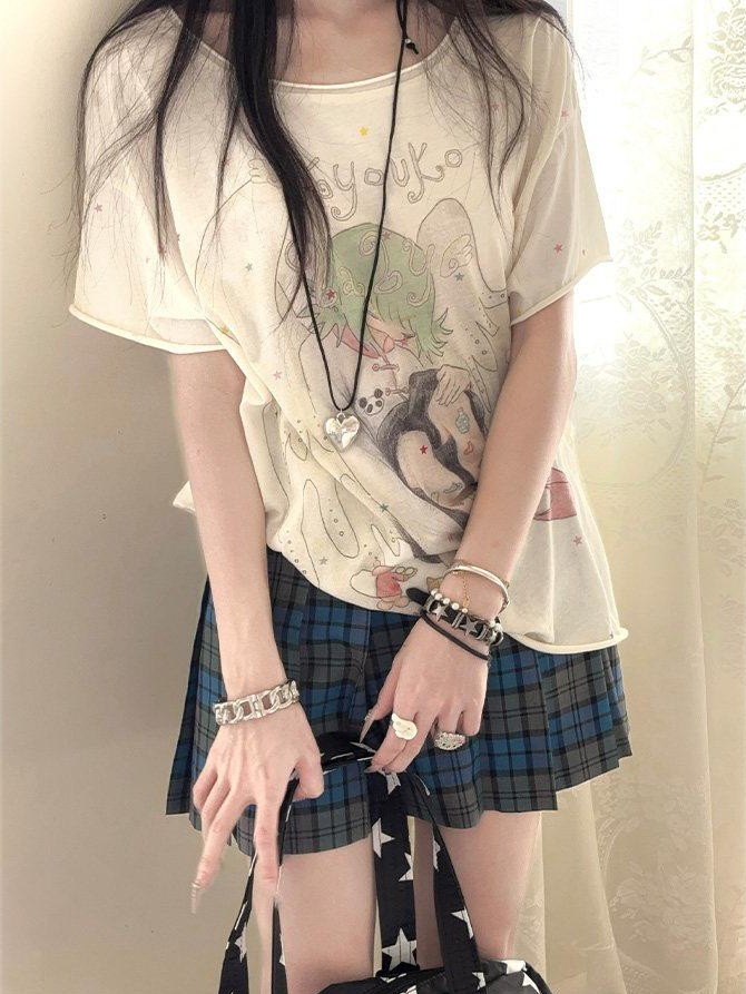Kyouko Baby Gem Dusk Designer Original Print Women's Short Sleeve T-shirts