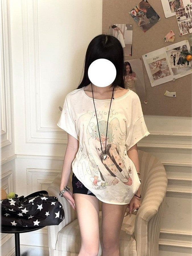 Kyouko Baby Gem Dusk Designer Original Print Women's Short Sleeve T-shirts