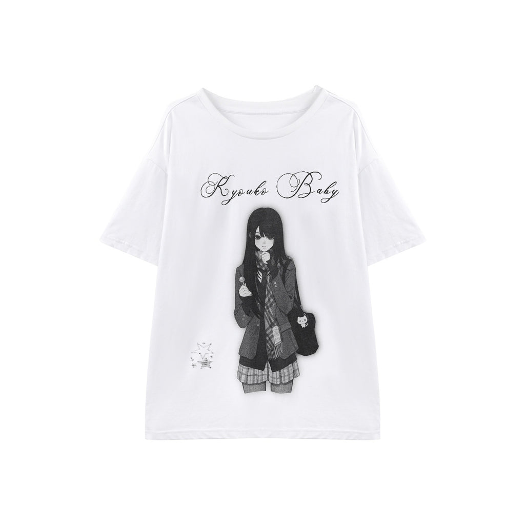 Kyouko_Baby_Nostalgic_Doll_Print_Short_Sleeve_Plaid_Skirt_Women's_Casual_Top_&_Skirt_Sets_1026144052919_MISSTT