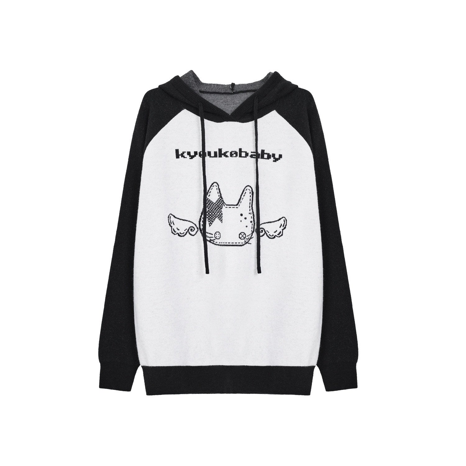 Kyouko_Baby_Printed_Wing_Oversized_Women's_Knit_Black_White_Gray_Sweatshirts_991474905602_MISSTT