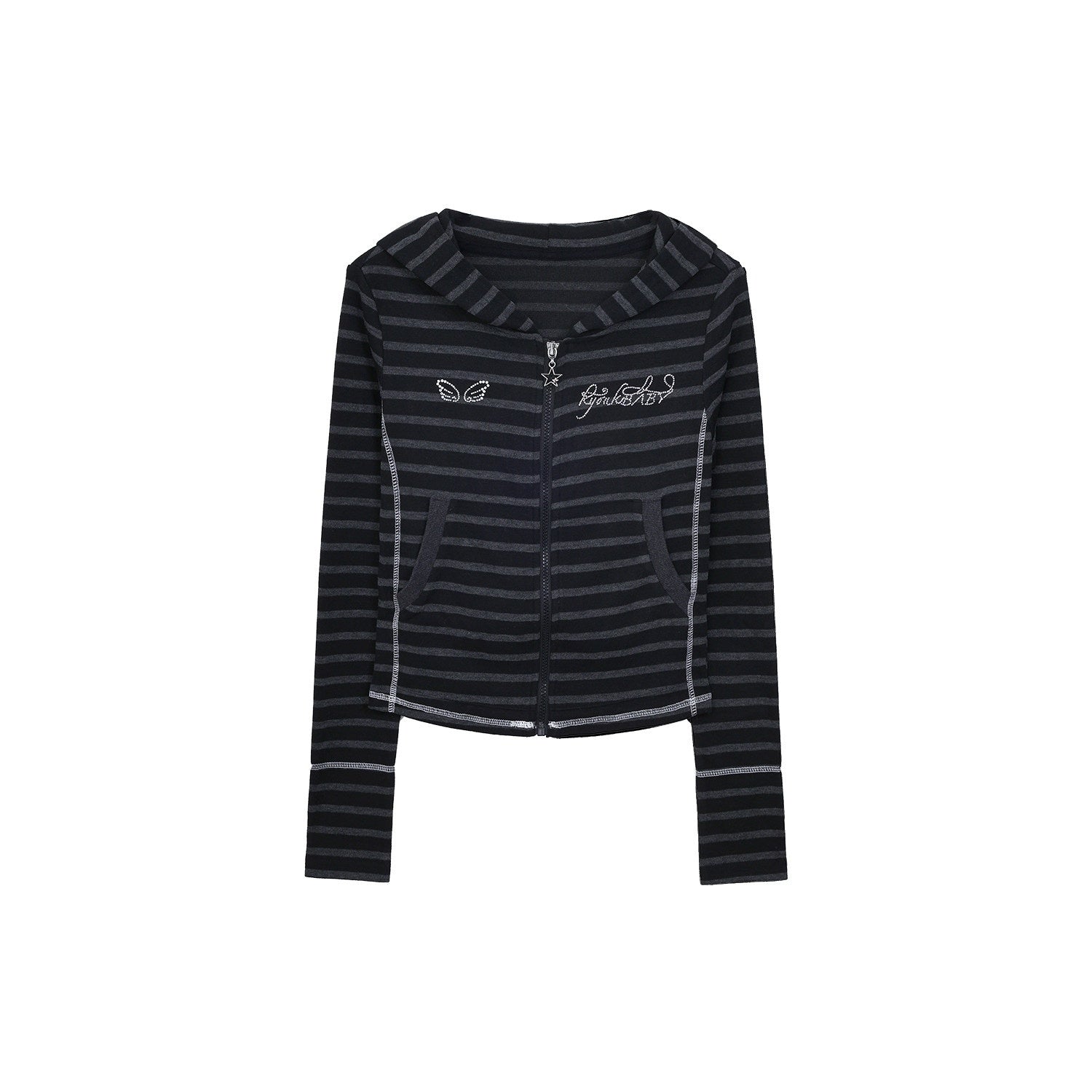 Kyouko_Baby_Rhinestone_Striped_Original_Design_Long_Sleeve_Women's_Casual_Jackets_985515098253_MISSTT