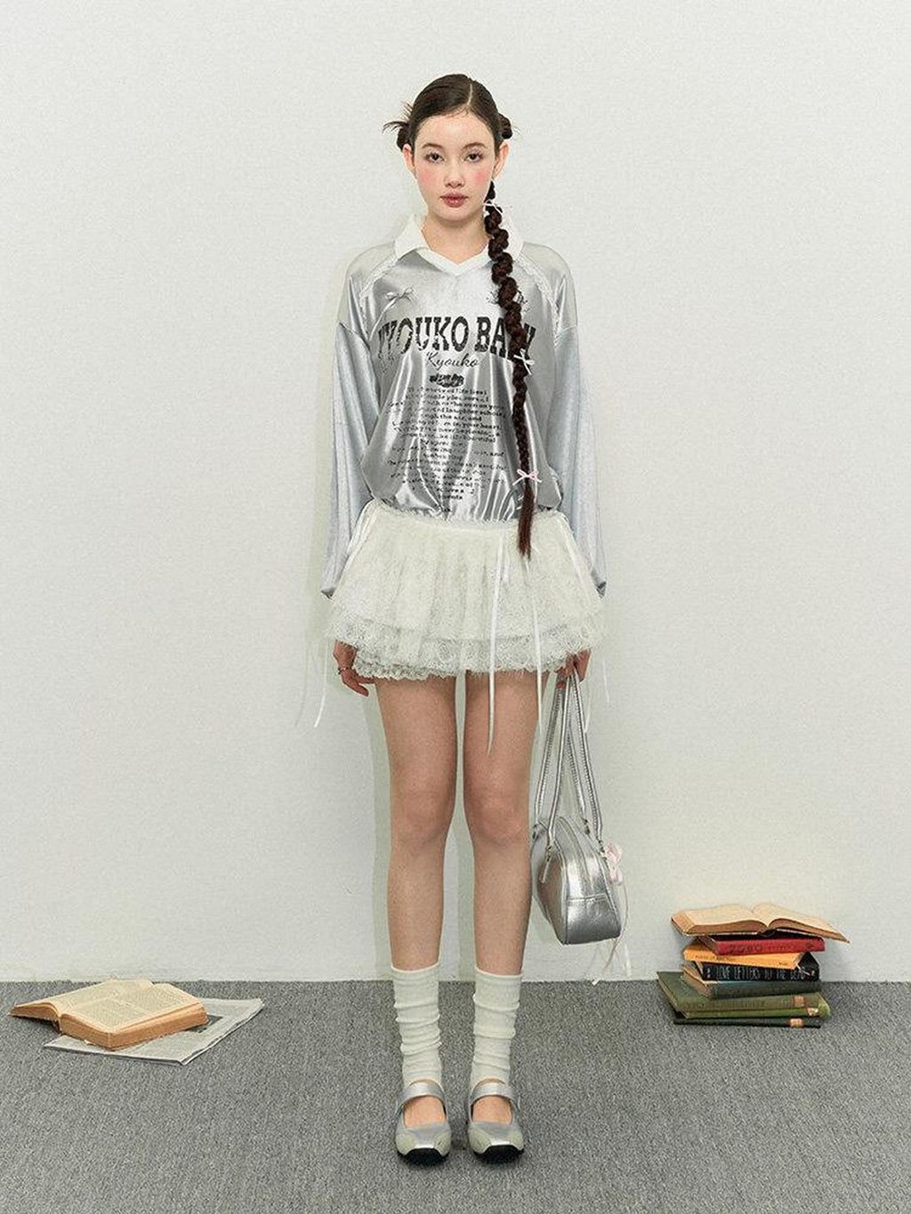 Kyouko Baby Silver American Vintage Oversized Jersey Slimming Women's Long Sleeve T-shirts