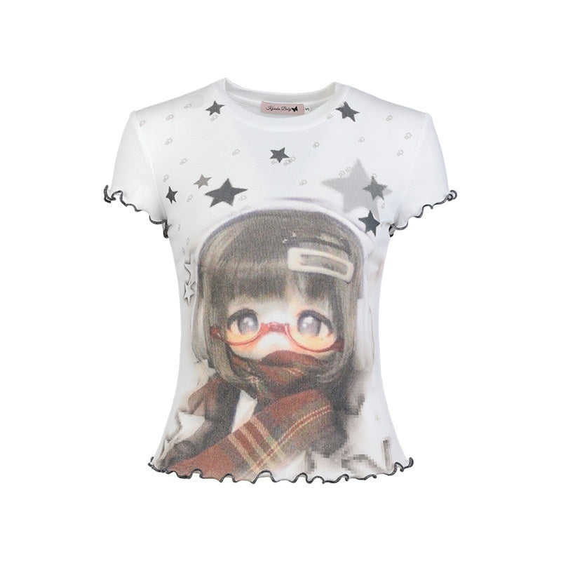 Kyouko_Baby_Star_Print_Patchwork_Bjd_Inspired_Women's_Lightweight_Short_Sleeve_T-shirts_893286464053_MISSTT