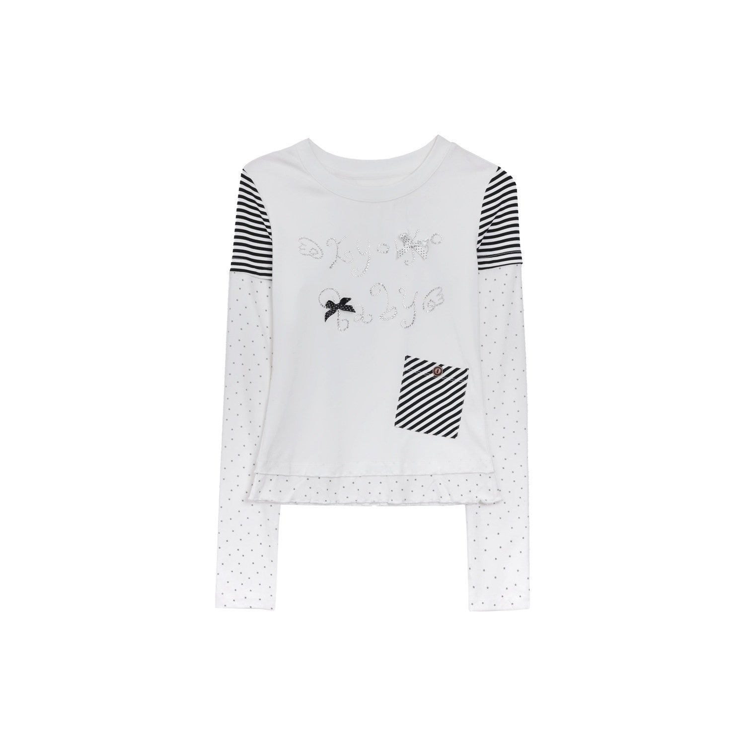Kyouko_Baby_White_Contrast_Spliced_Striped_Two_Piece_Women's_Long_Sleeve_Shirts_986257049090_MISSTT