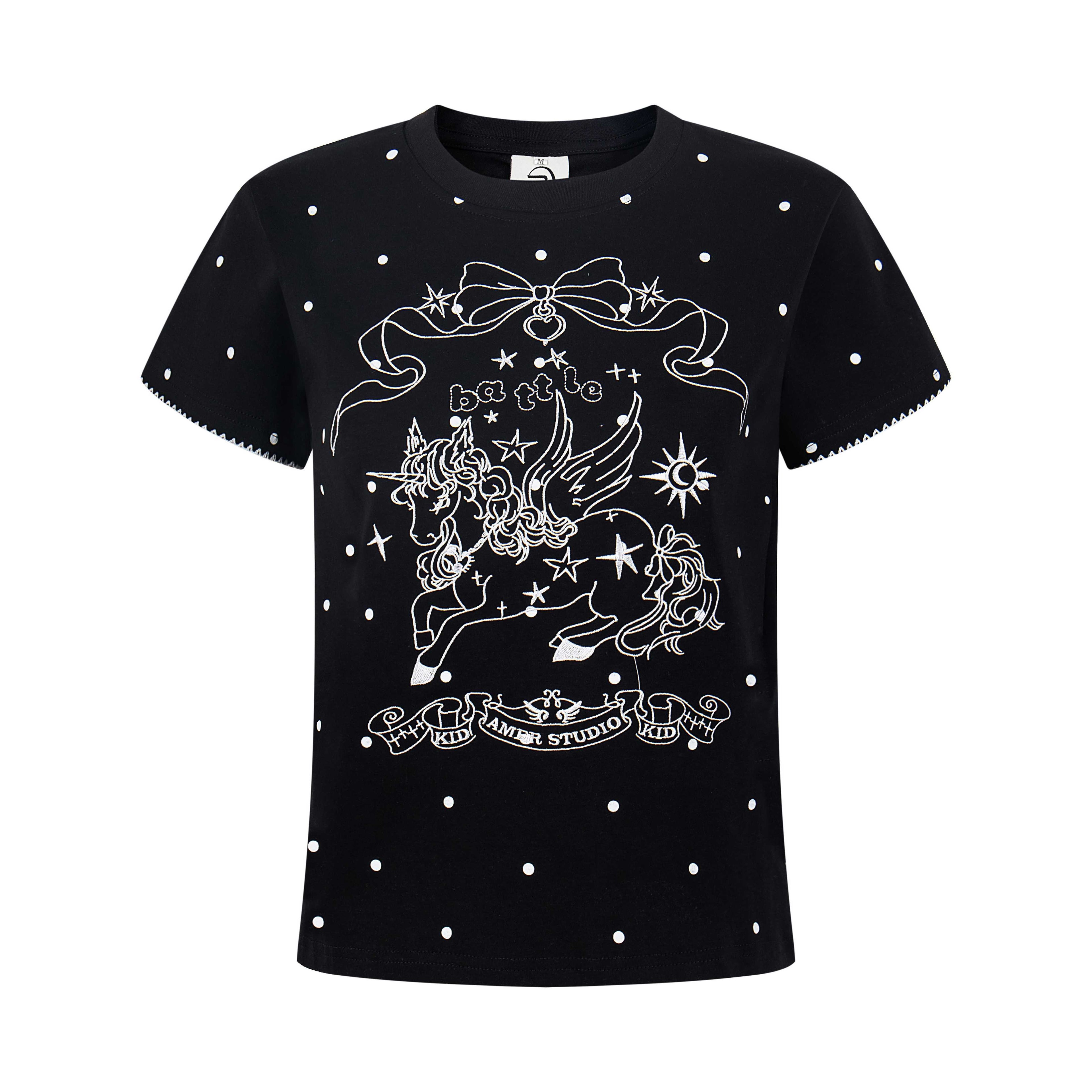 LaceBravo_Anime_Unicorn_Print_Round_Neck_Short_Sleeve_Women's_Slim_T-shirts_1042338866735_MISSTT