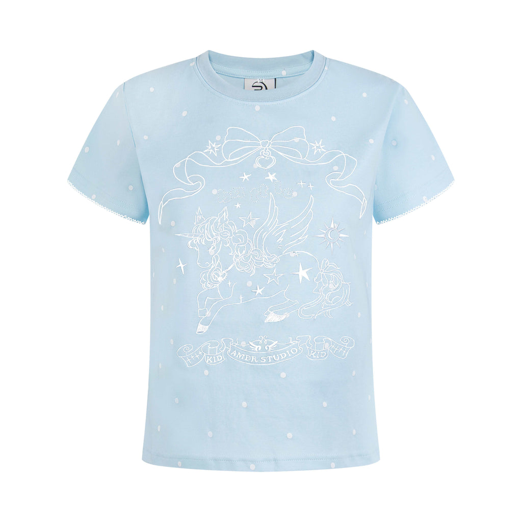 LaceBravo_Anime_Unicorn_Print_Round_Neck_Short_Sleeve_Women's_Slim_T-shirts_1042338866735_MISSTT