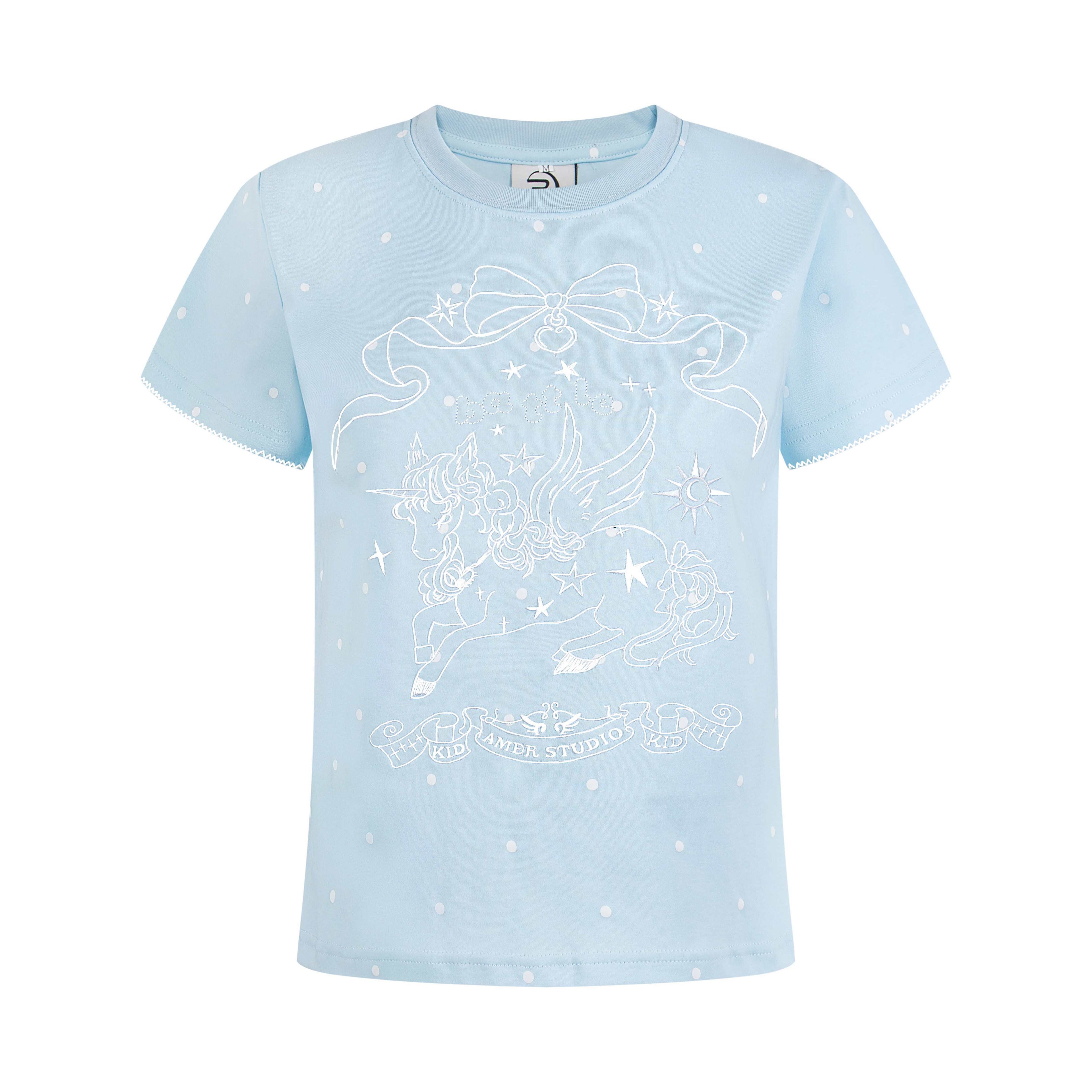 LaceBravo_Anime_Unicorn_Print_Round_Neck_Short_Sleeve_Women's_Slim_T-shirts_1042338866735_MISSTT