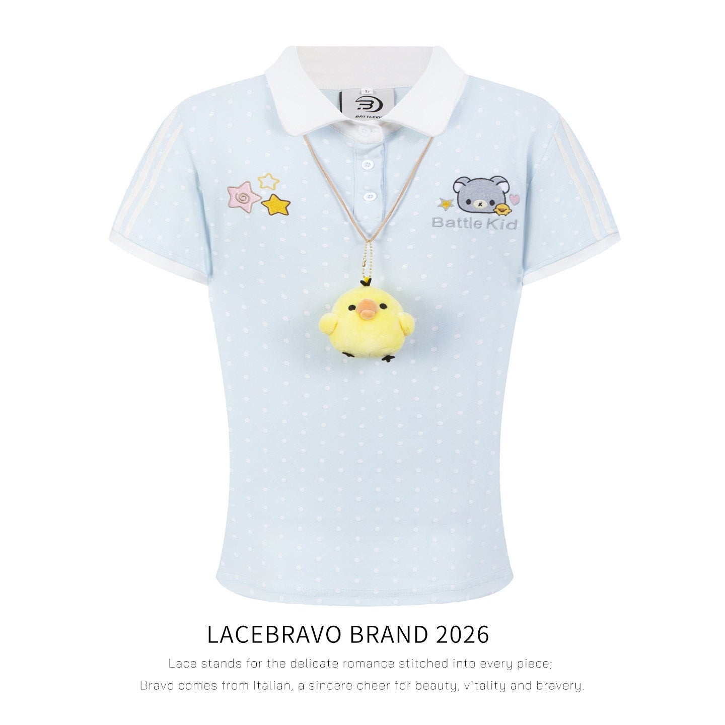 LaceBravo_Bear_Cartoon_Contrast_Polo_Collar_Slim_Fit_Women's_Short_Sleeve_T-shirts_1057174227911_MISSTT