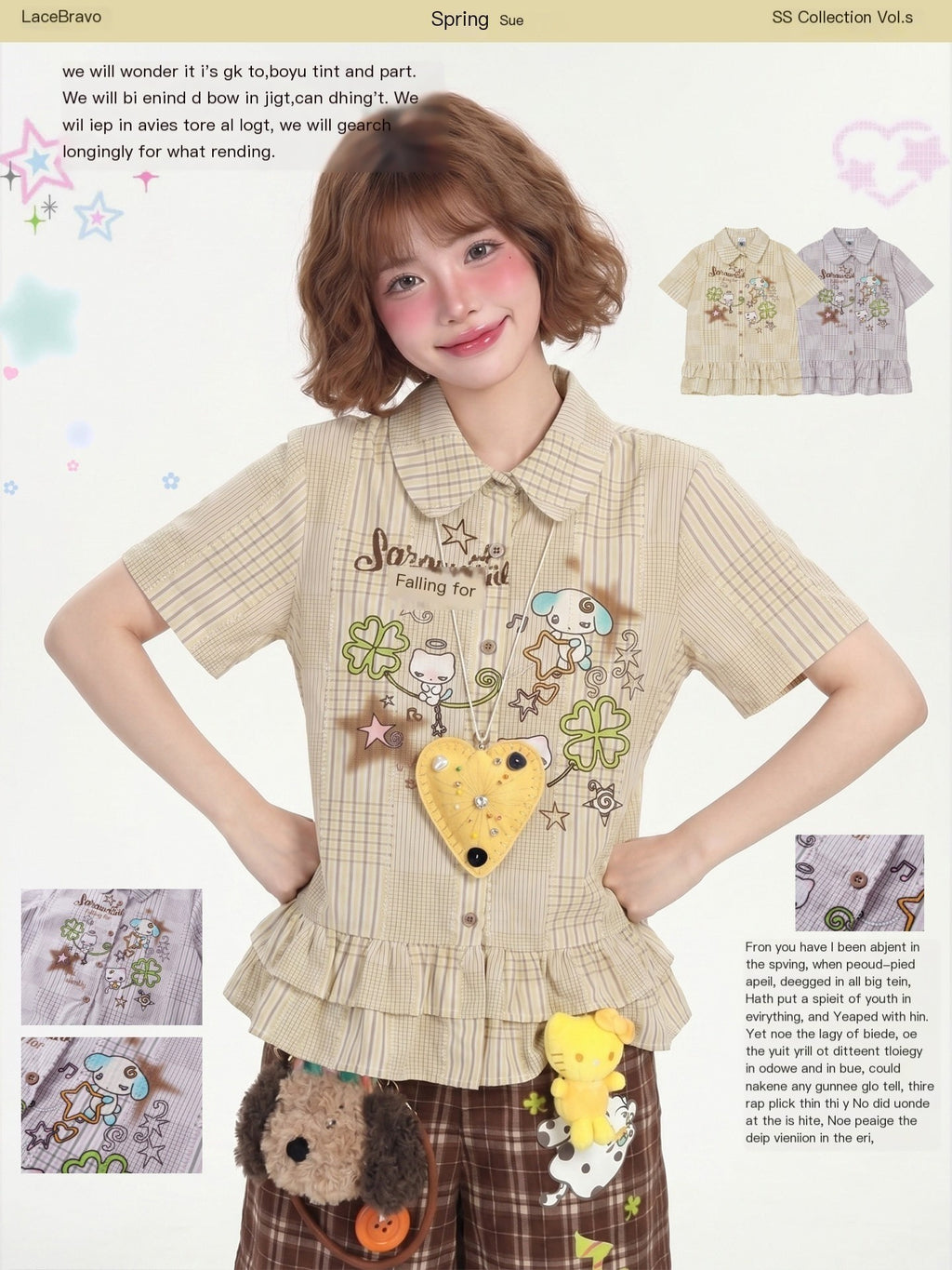 LaceBravo_Cartoon_Striped_Ruffle_Doll_Collar_Vintage_Women's_Short_Sleeve_T-shirts_1047523799156_MISSTT