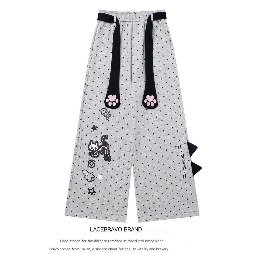 LaceBravo_Cute_Cat_Paw_Print_Polka_Dot_Straight_Leg_Cotton_Women's_Sweatpants_1077954721078_MISSTT