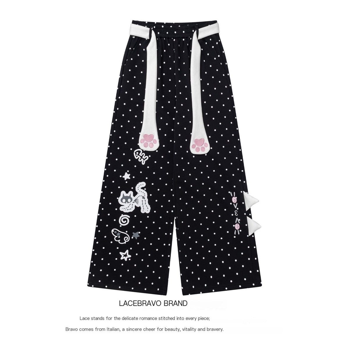 LaceBravo_Cute_Cat_Paw_Print_Polka_Dot_Straight_Leg_Cotton_Women's_Sweatpants_1077954721078_MISSTT