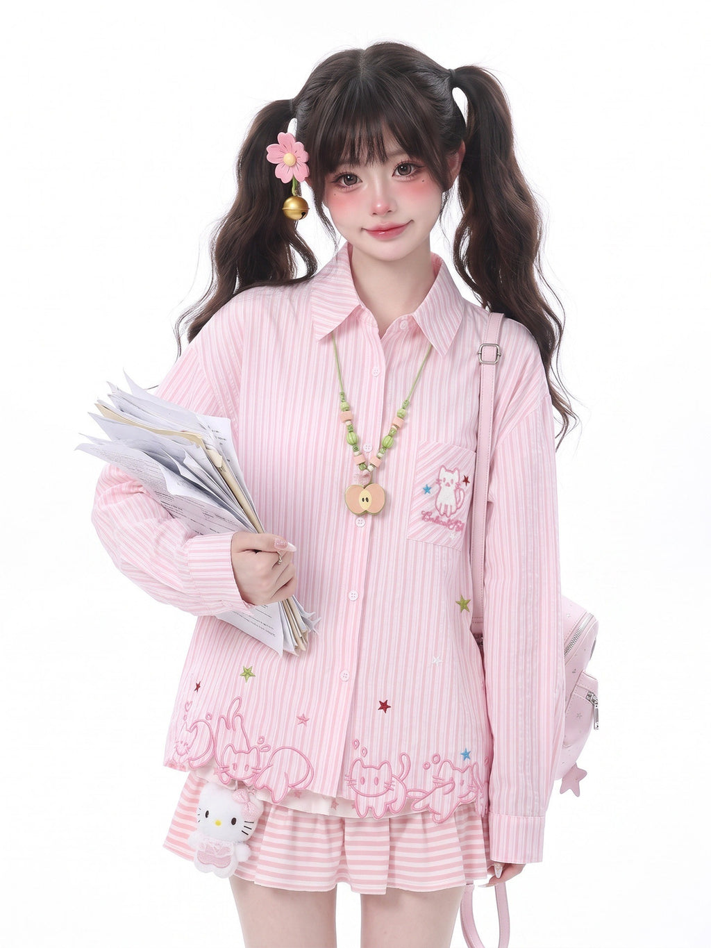 LaceBravo_Lace_Cat_Embroidery_Turn_Down_Collar_Long_Sleeve_Loose_Fit_Women's_Overshirts_1069809882071_MISSTT