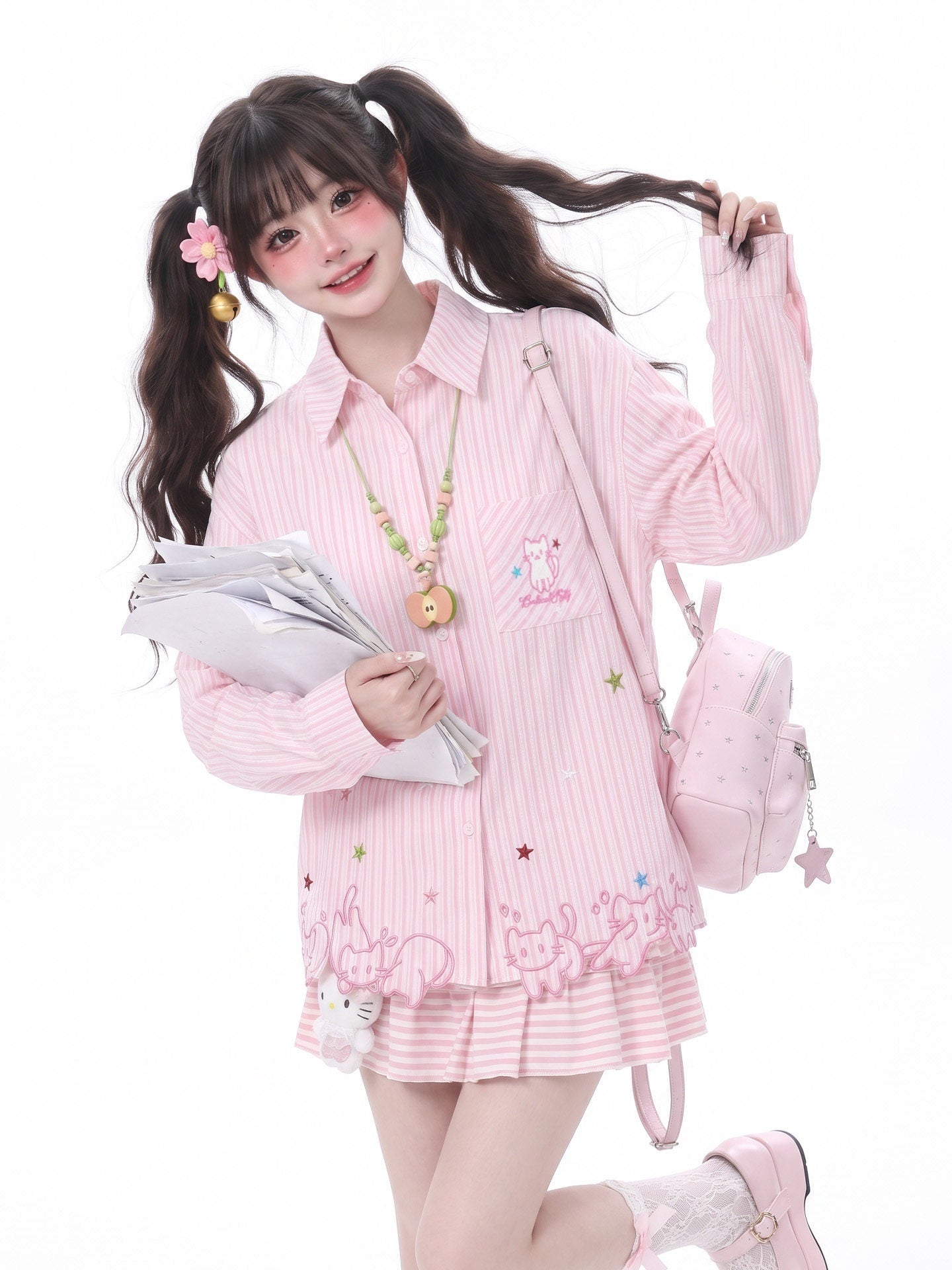 LaceBravo_Lace_Cat_Embroidery_Turn_Down_Collar_Long_Sleeve_Loose_Fit_Women's_Overshirts_1069809882071_MISSTT