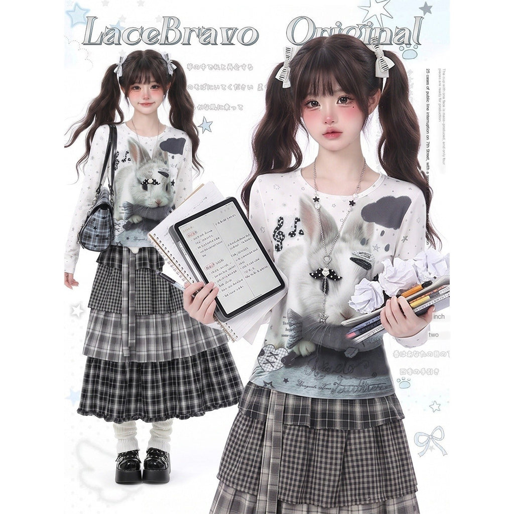 LaceBravo_Lace_Rabbit_Star_And_Note_Print_Slim_Fit_Women's_Long_Sleeve_T-shirts_1075083812040_MISSTT
