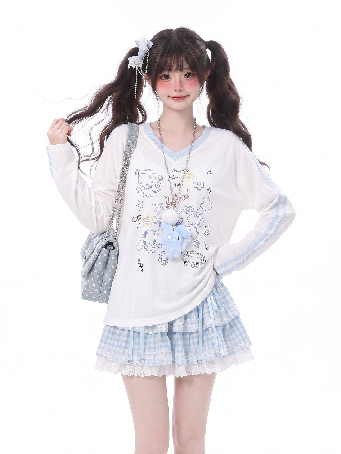 LaceBravo_Lace_Trim_Y2k_Cartoon_Print_Pearl_Embellished_Women's_Long_Sleeve_T-shirts_1069800842586_MISSTT