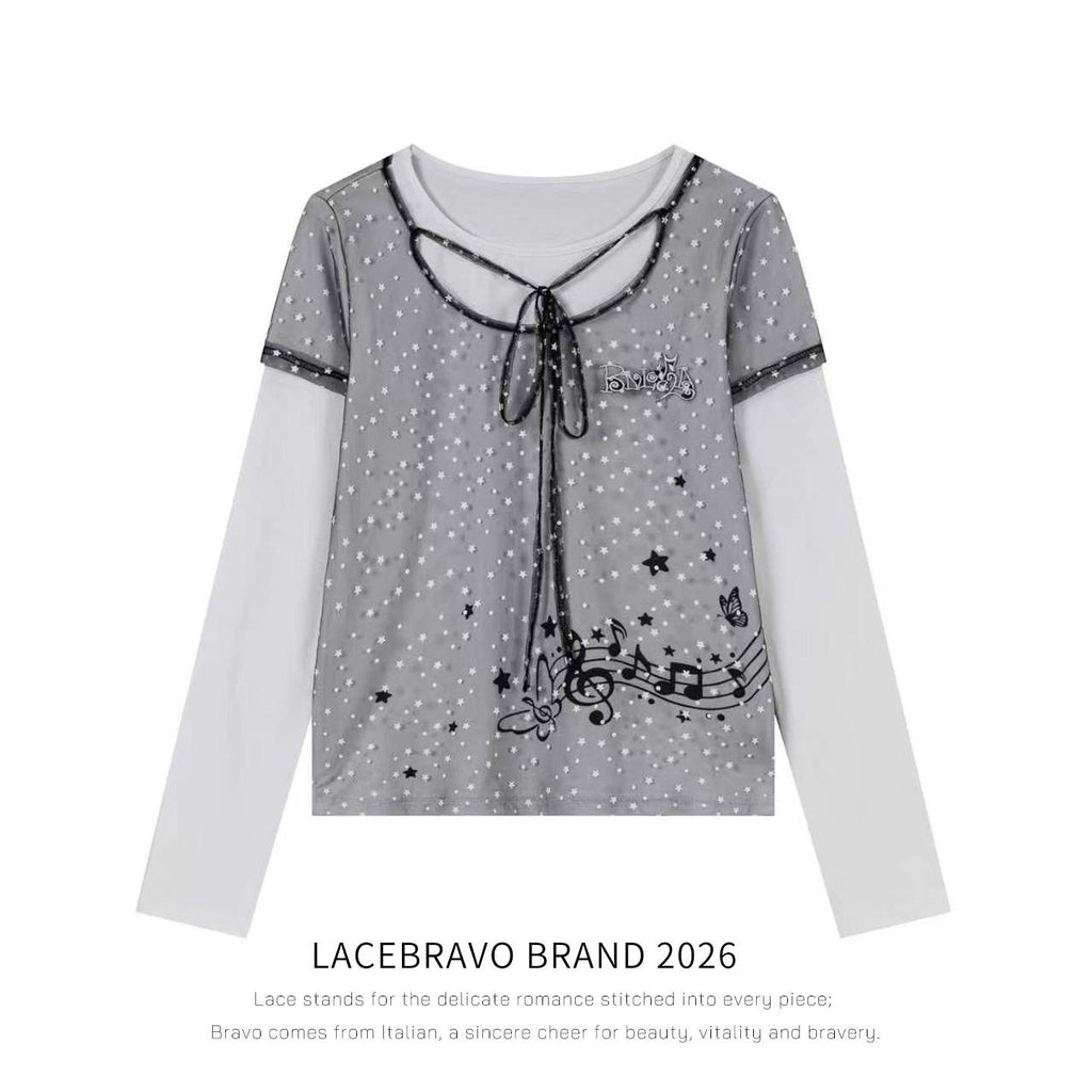 LaceBravo_Sweet_Faux_Layered_Star_And_Music_Note_Women's_Mesh_Long_Sleeve_T-shirts_1074072225354_MISSTT