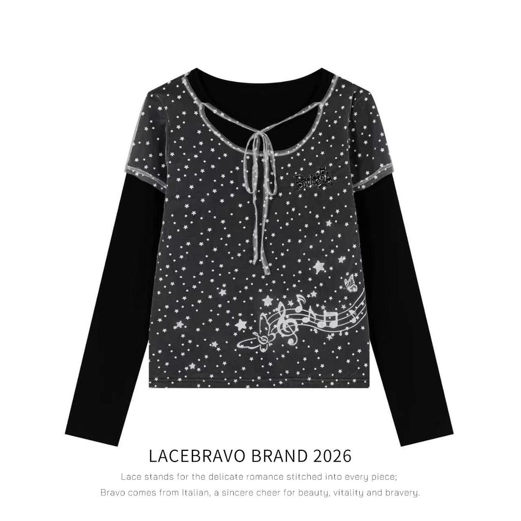 LaceBravo_Sweet_Faux_Layered_Star_And_Music_Note_Women's_Mesh_Long_Sleeve_T-shirts_1074072225354_MISSTT