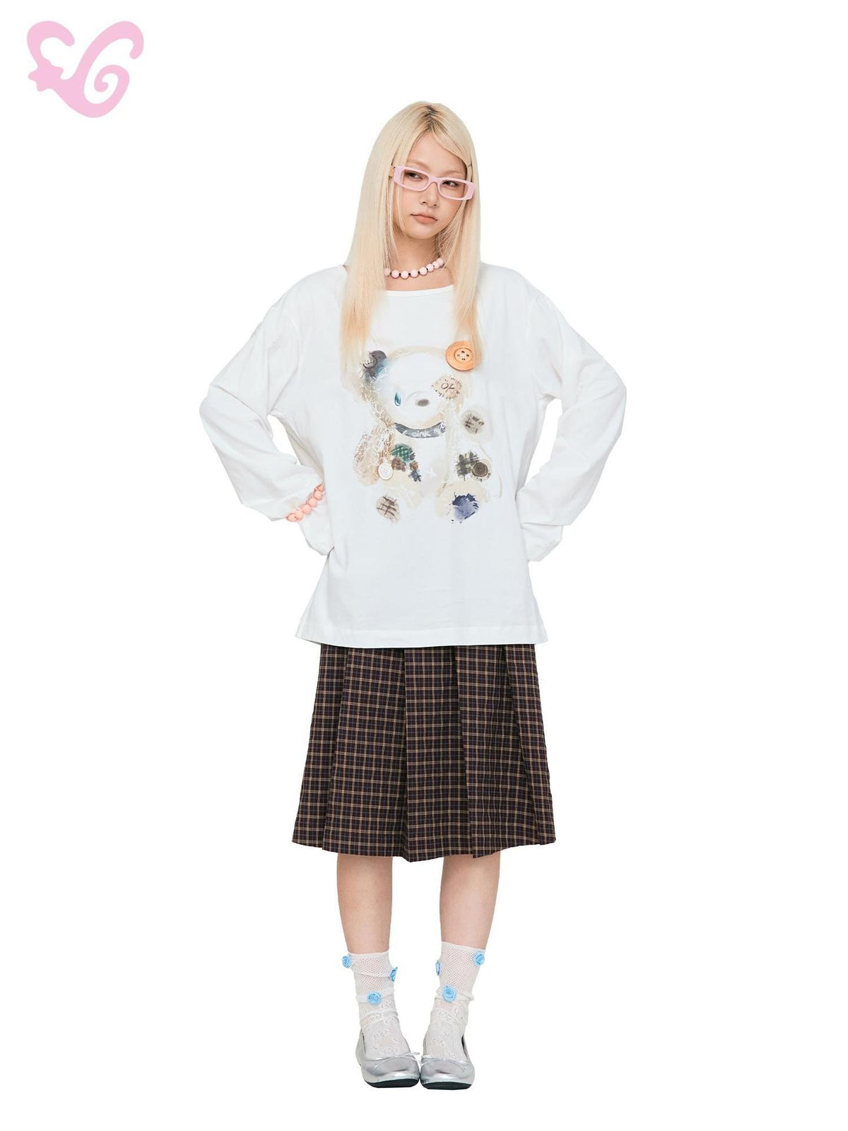 MOF Animal Print Contrast Color Long Sleeve Round Neck Women's Loose Fit Top Matching Skirt Sets