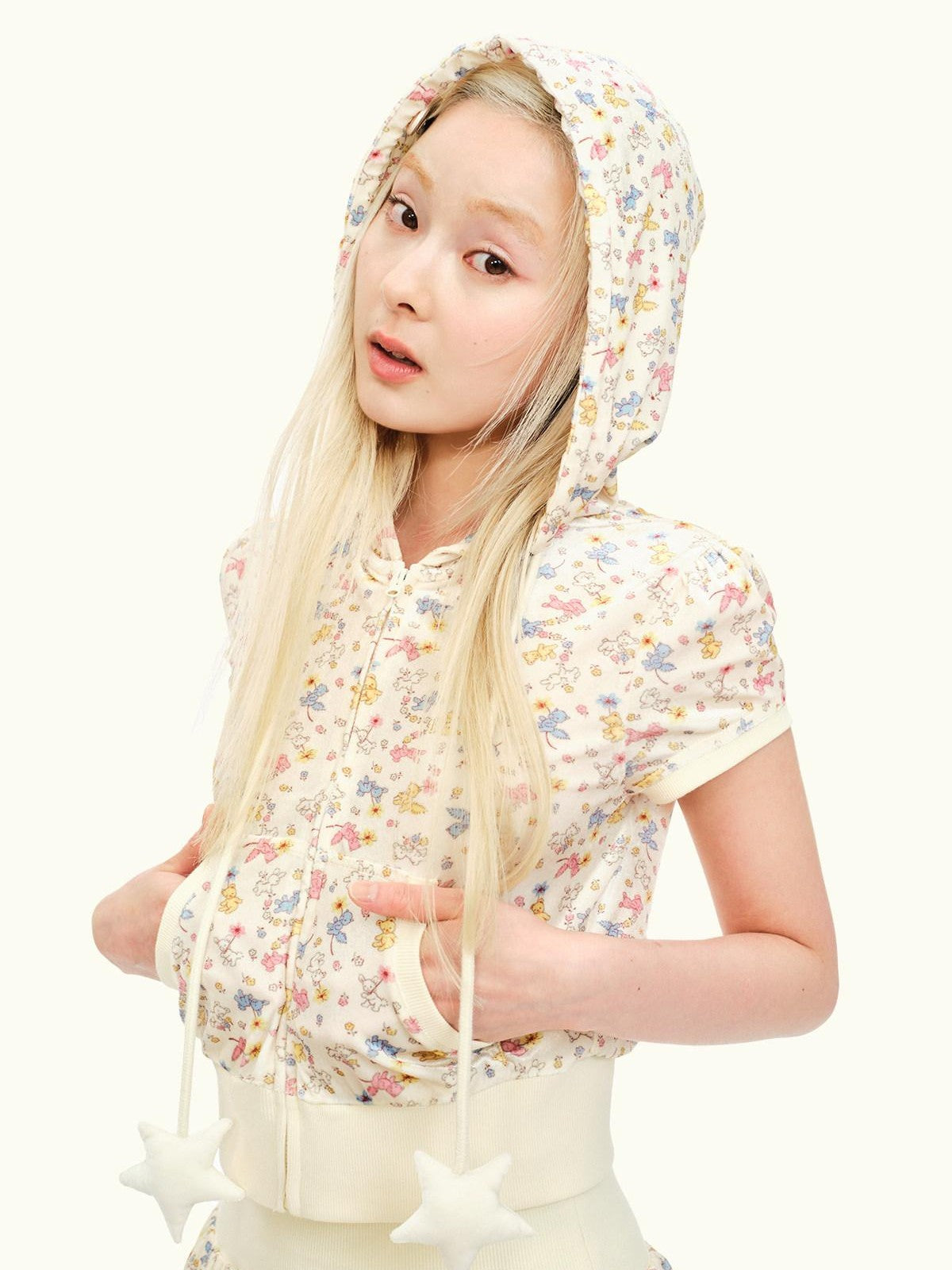 MOF Animal Print Hooded Short Sleeve Women's Velvet High Waist Matching Skirt Sets