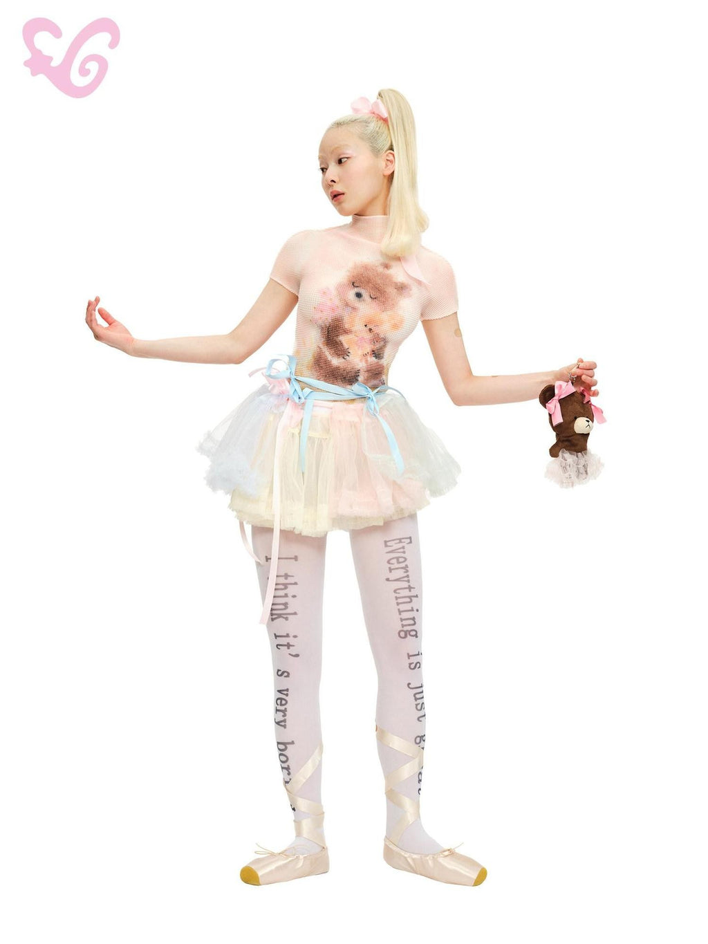 MOF Ballet Tulle Ribbon Tie Pleated A Line Low Waist Women's Mesh Mini Skirts