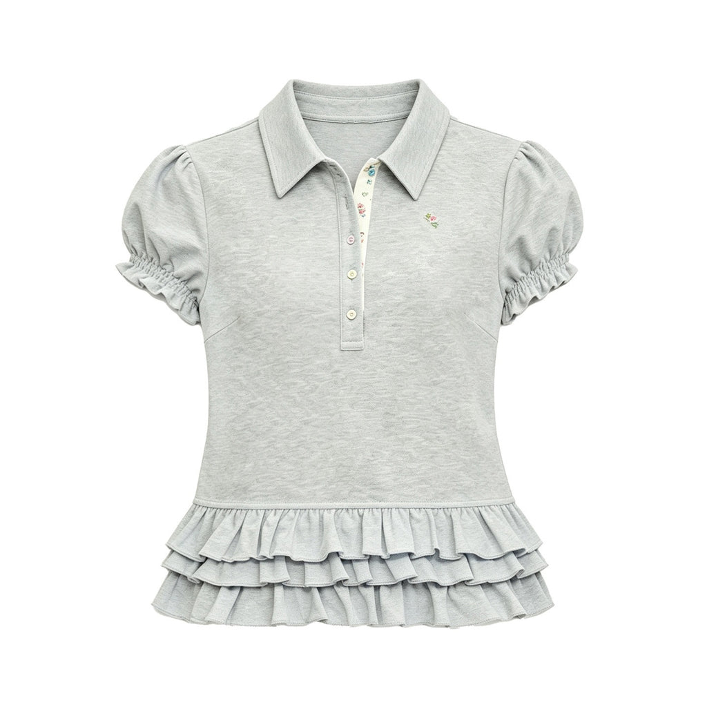 MOF_Beaded_Floral_Lace_Hem_Puff_Sleeve_Women's_Cotton_Polo_Short_Sleeve_T-shirts_1053276199139_MISSTT