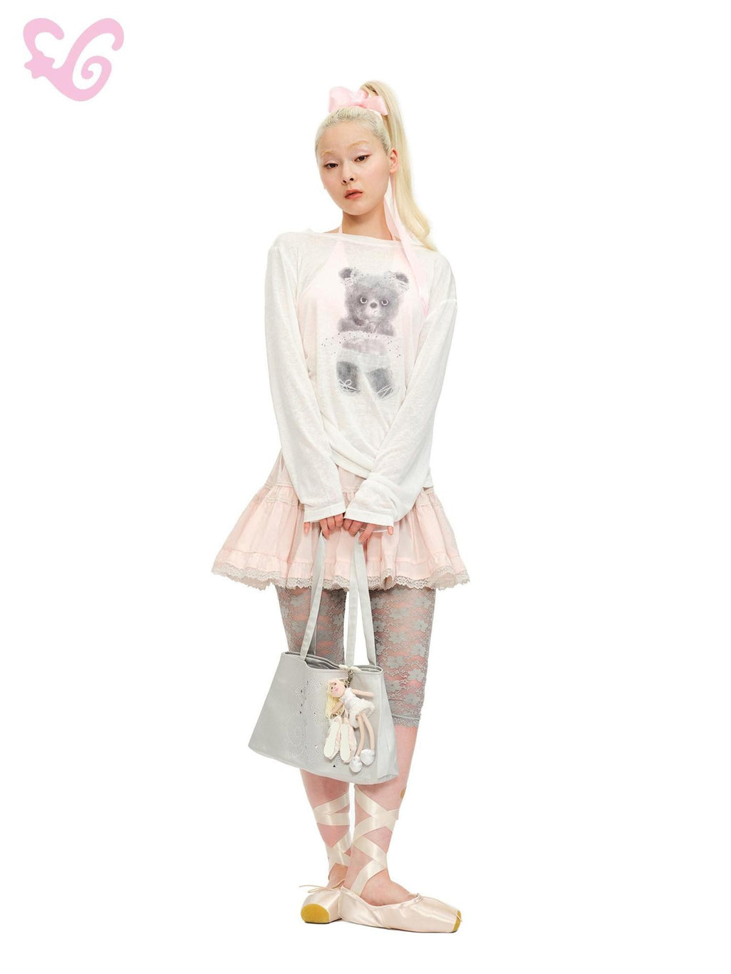 MOF Bear Print Beach Cover Up Loose Pullover Women's Breathable Long Sleeve T-shirts