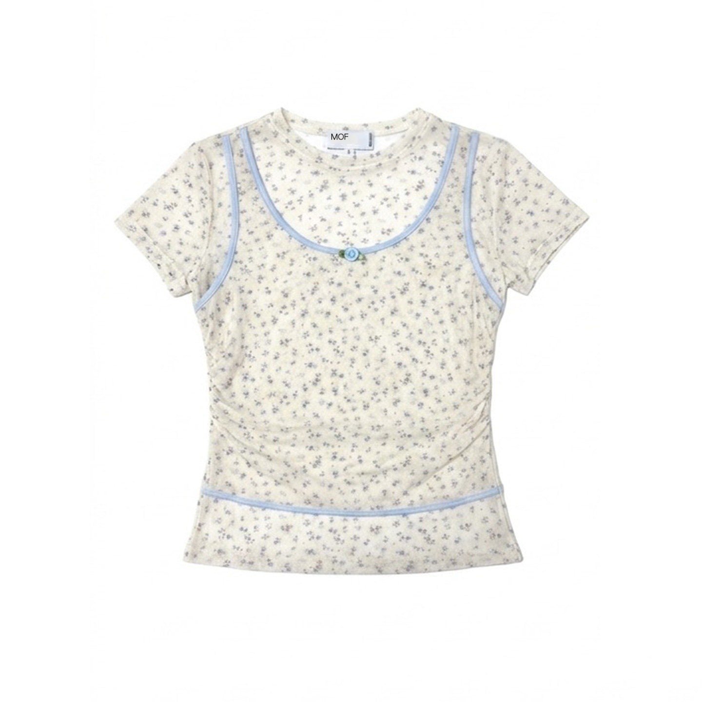MOF_Beige_Mesh_Rose_Animal_Print_Faux_Two_Piece_Women's_Short_Sleeve_T-shirts_1066291409573_MISSTT