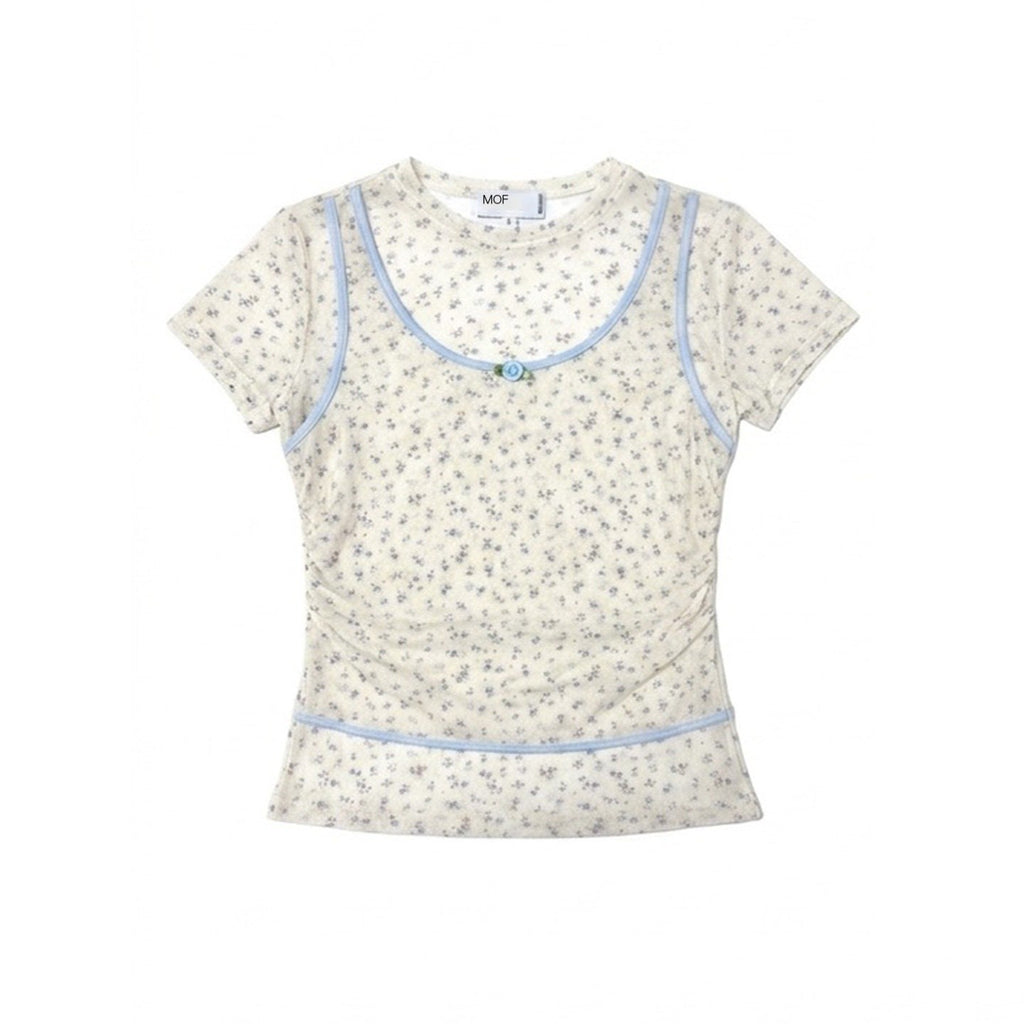 MOF_Beige_Rose_Floral_Printed_Faux_Two_Piece_Women's_Mesh_Short_Sleeve_T-shirts_1056031676400_MISSTT