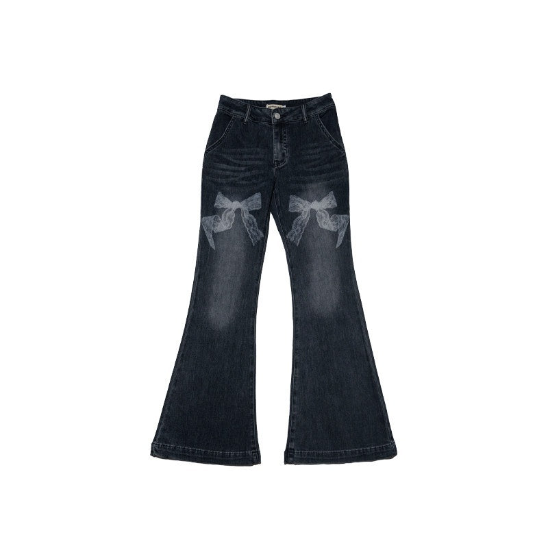 MOF_Black_Bow_Print_Washed_Distressed_Vintage_High_Waist_Women's_Spandex_Flare_Jeans_952962307683_MISSTT