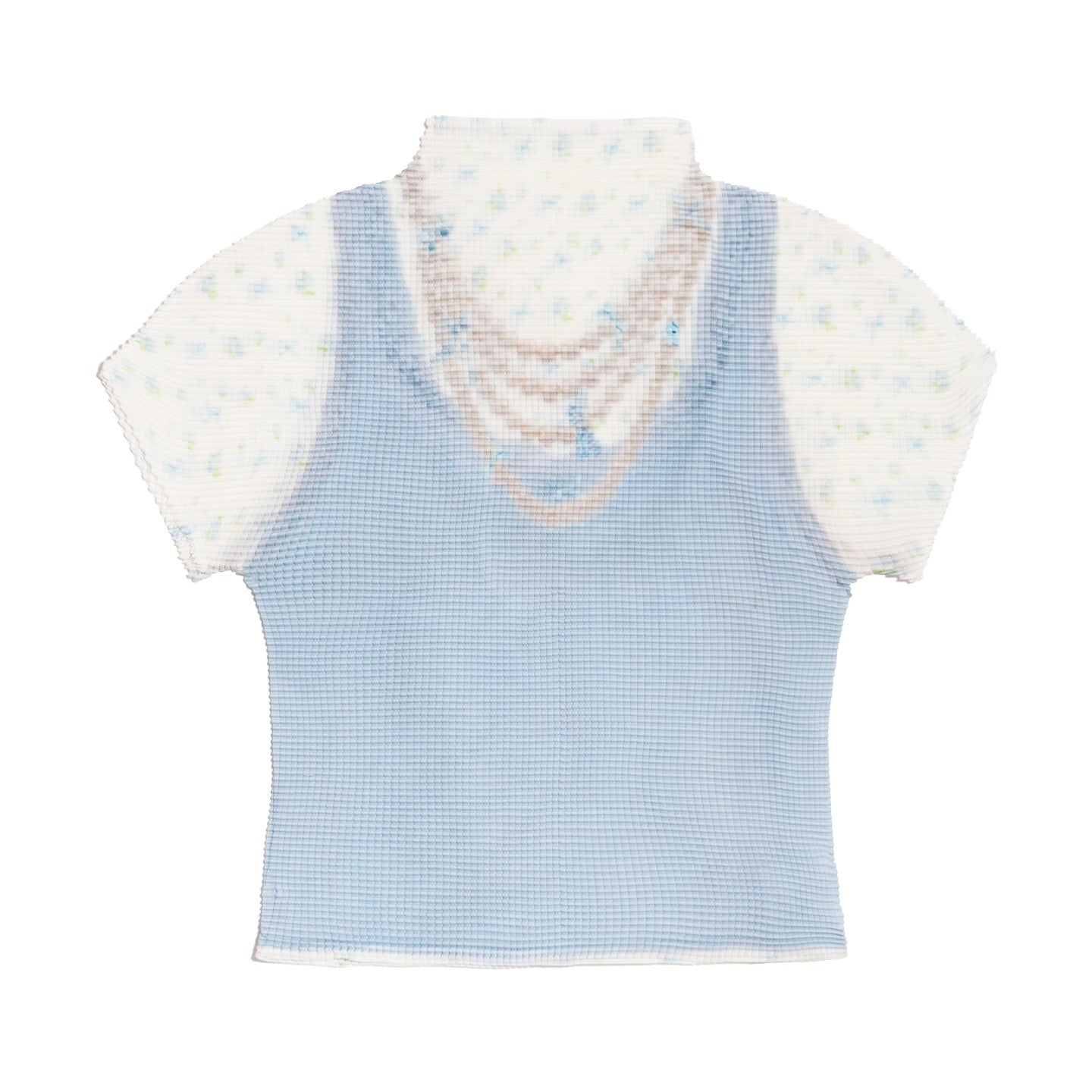 MOF_Blue_Pleated_Pearl_Chain_Print_Women's_Cropped_Slim_Short_Sleeve_T-shirts_1042050600347_MISSTT