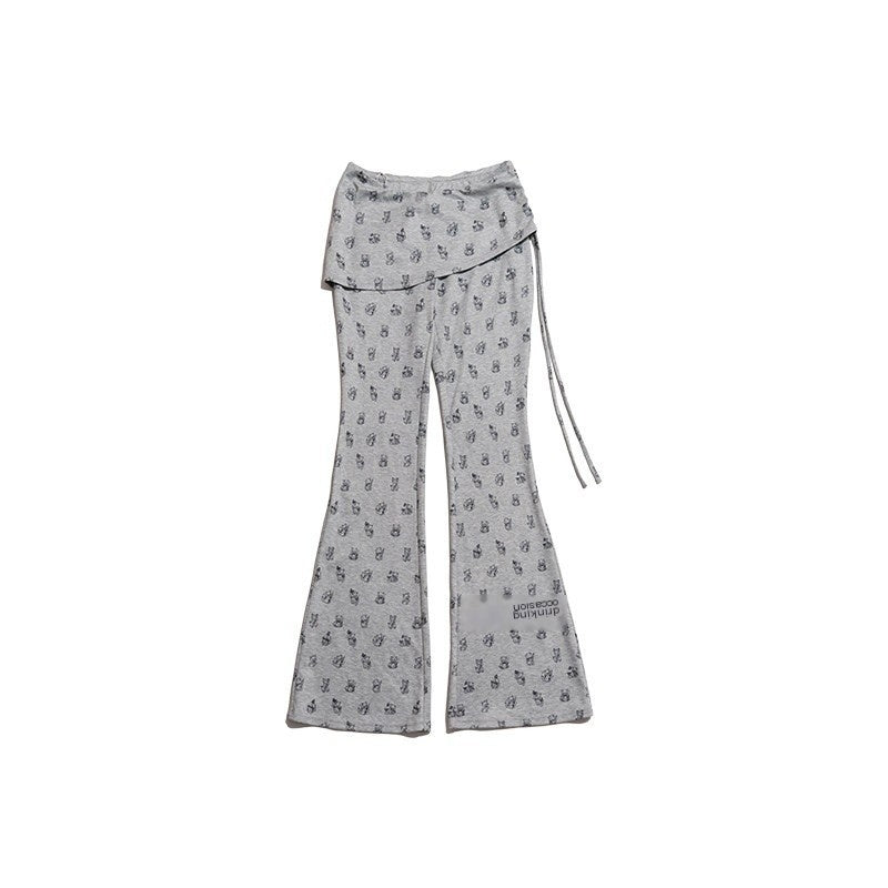 MOF_Grey_Knife_Cat_Print_Faux_Two_Piece_Knit_Women's_Polyester_Flare_Pants_811503035710_MISSTT