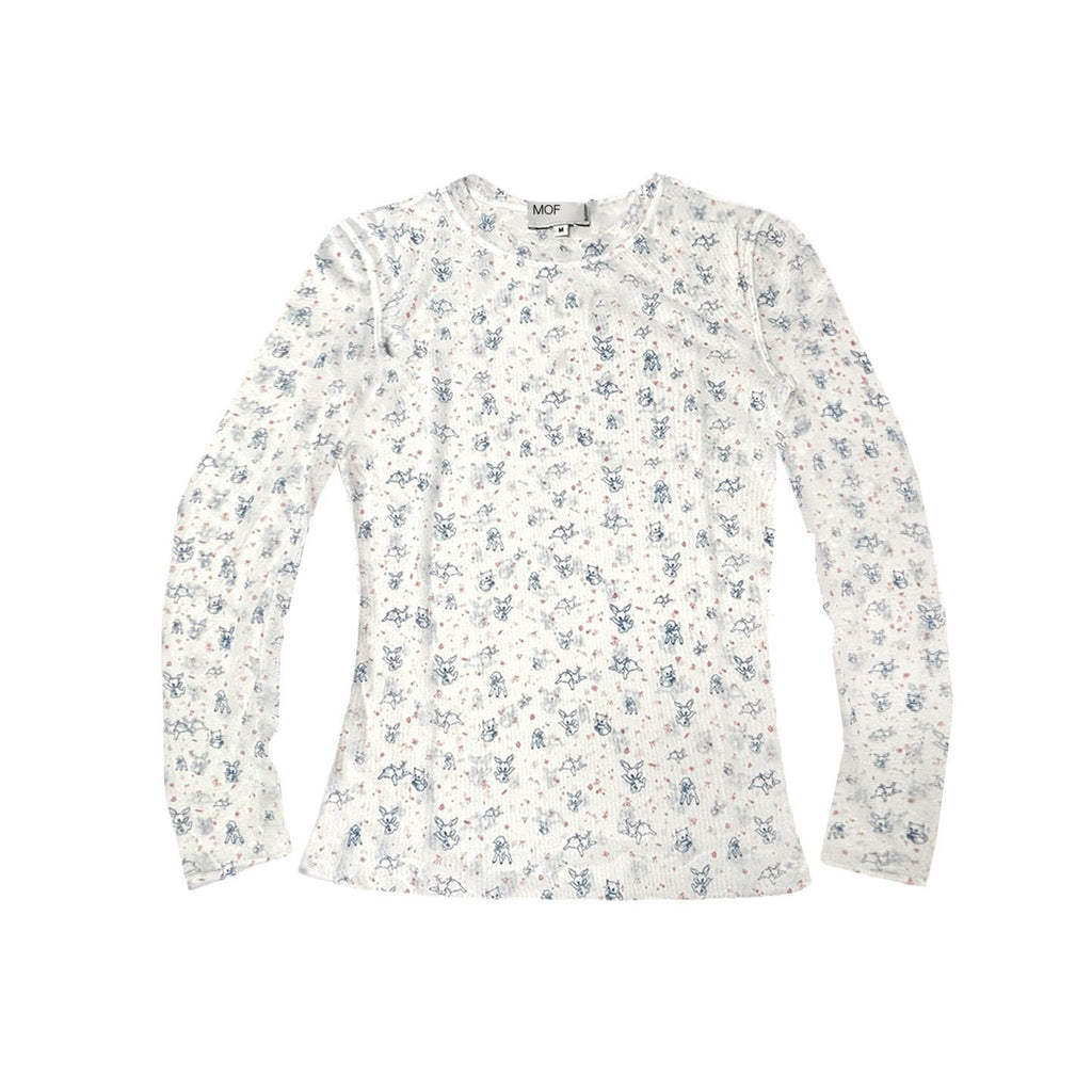 MOF_Rabbit_And_Kitten_Print_Round_Neck_Women's_Mesh_Polyester_Long_Sleeve_T-shirts_1045994215157_MISSTT