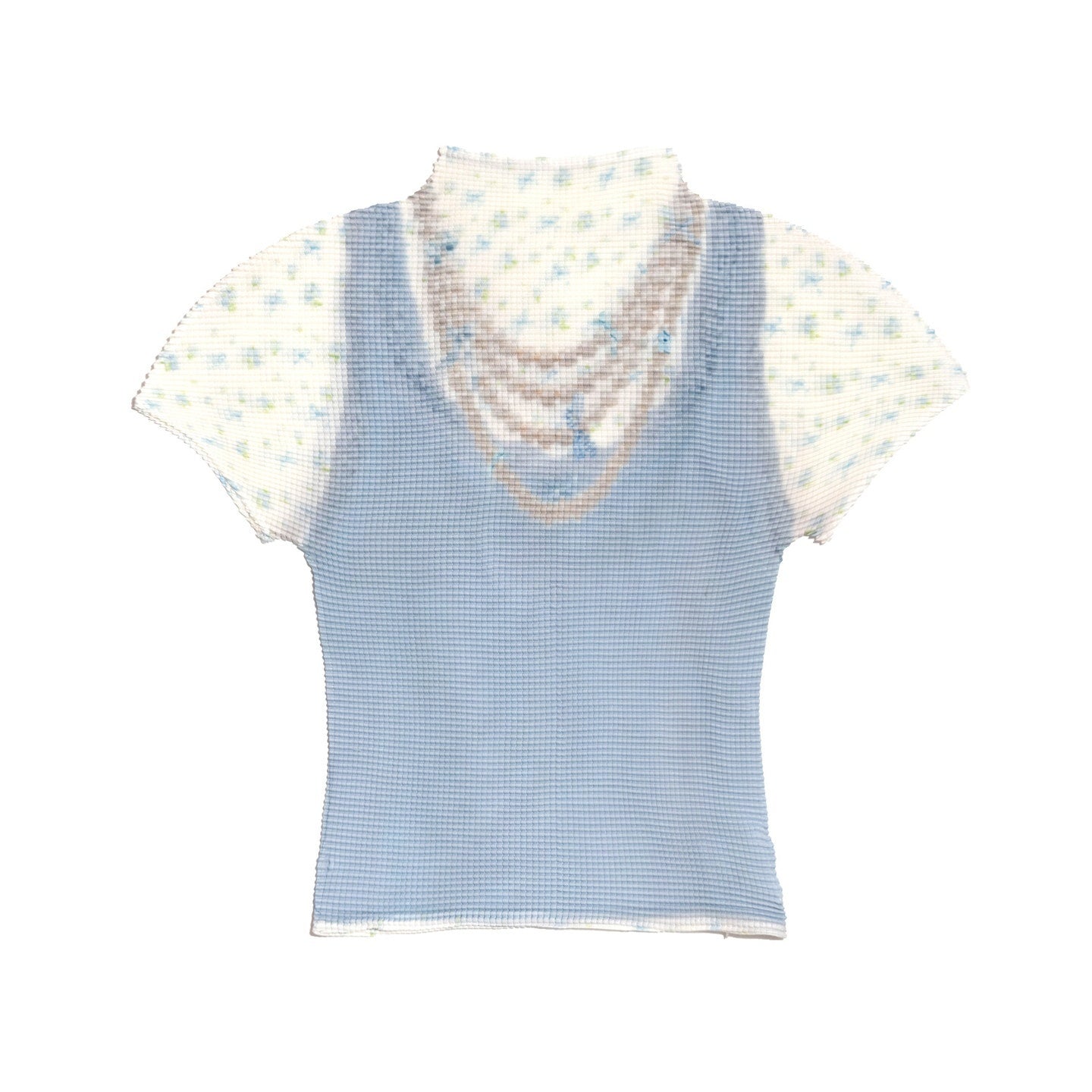 MOF_Ruched_Printed_Fitted_Half_High_Neck_Short_Sleeve_Women's_Polyester_Crop_Tops_1039824455186_MISSTT