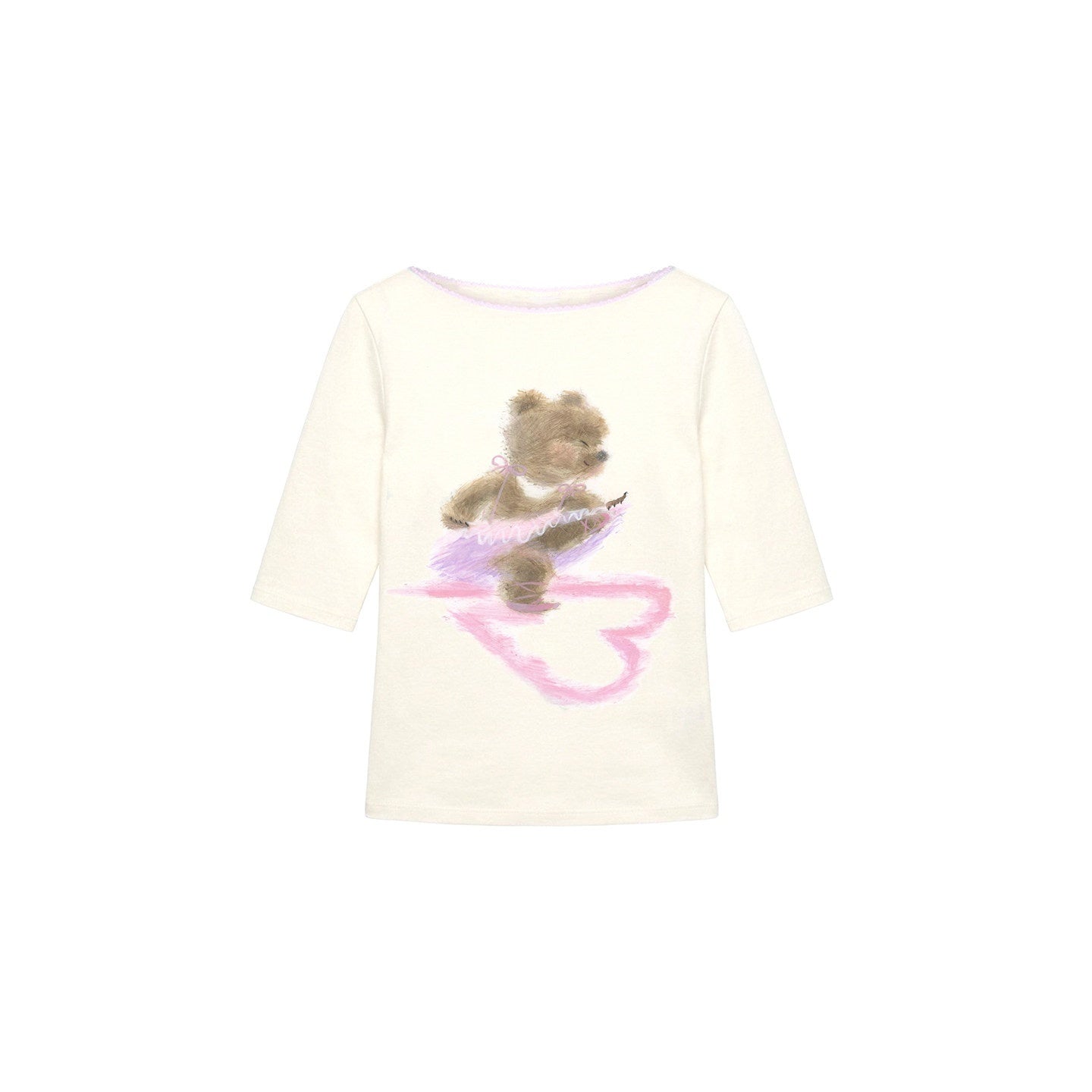 MOF_Tasha_Bear_Print_Bardot_Neck_Women's_Cotton_Viscose_Blend_Short_Sleeve_T-shirts_1064124778377_MISSTT