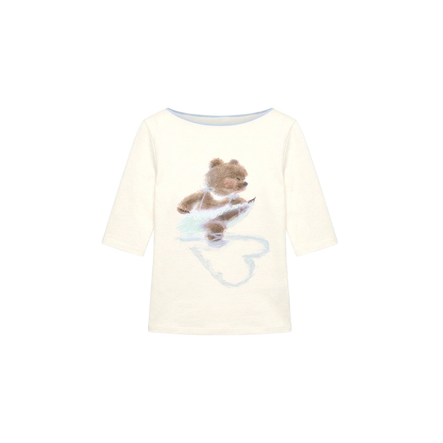 MOF_Tasha_Bear_Print_Bardot_Neck_Women's_Cotton_Viscose_Blend_Short_Sleeve_T-shirts_1064124778377_MISSTT
