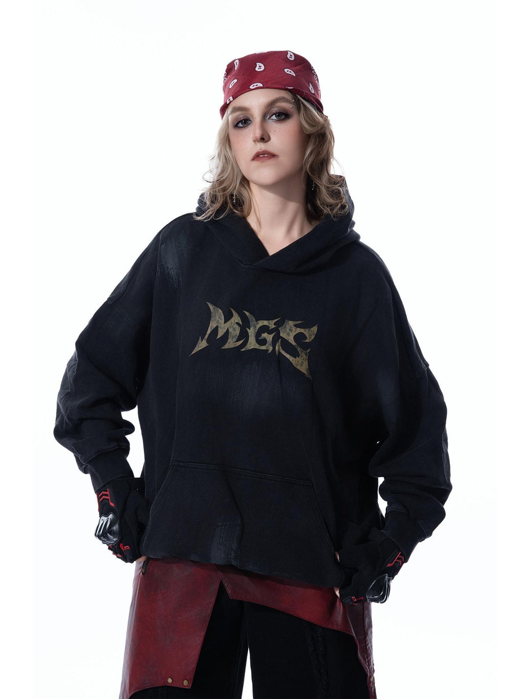 MOGONGSHE American Retro Hiphop Graphic Print Women's Heavyweight Long Sleeve Hoodies