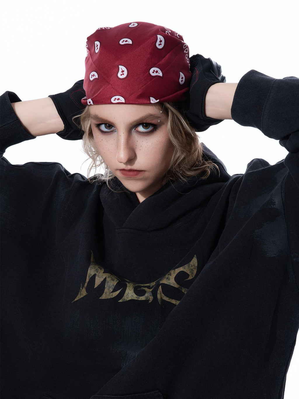 MOGONGSHE American Retro Hiphop Graphic Print Women's Heavyweight Long Sleeve Hoodies