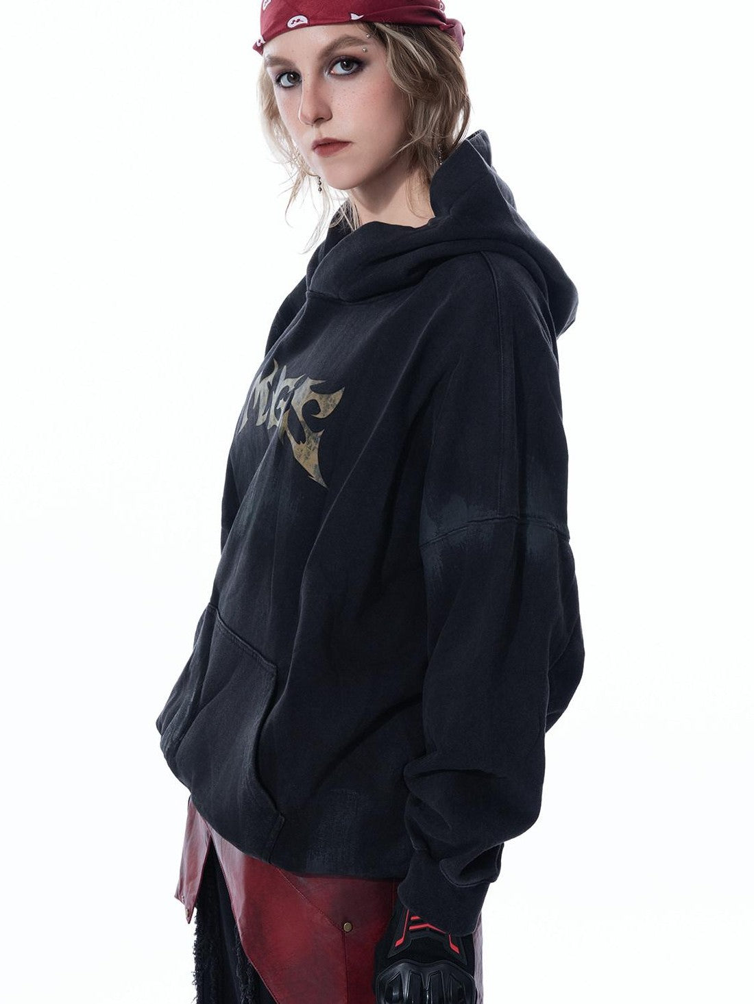 MOGONGSHE American Retro Hiphop Graphic Print Women's Heavyweight Long Sleeve Hoodies