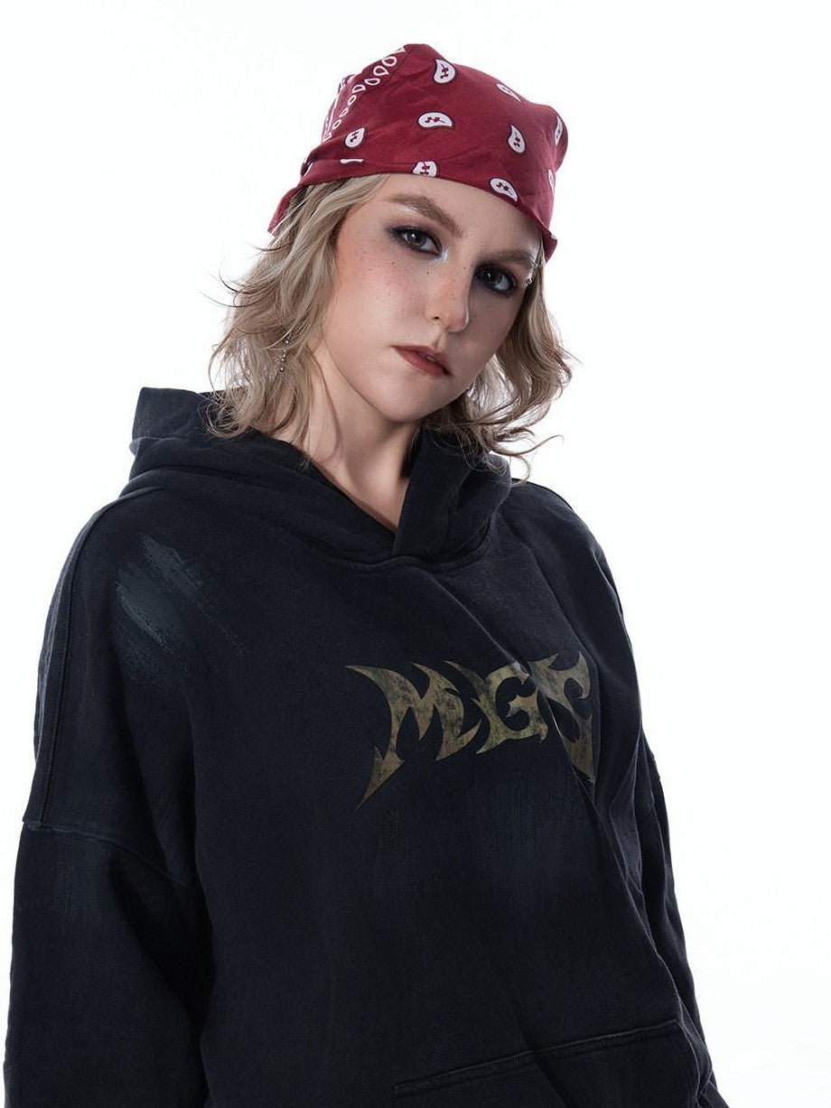 MOGONGSHE American Retro Hiphop Graphic Print Women's Heavyweight Long Sleeve Hoodies