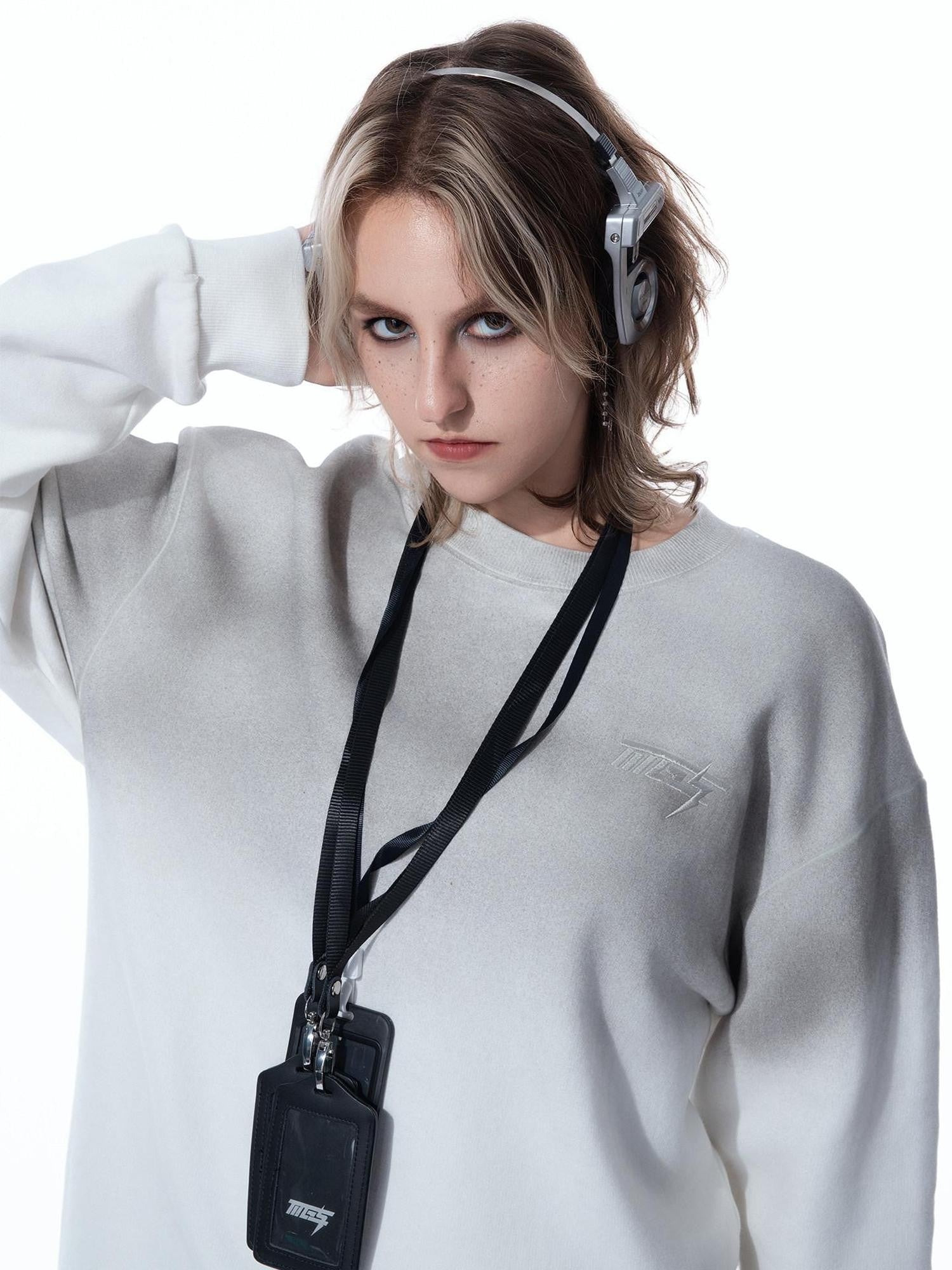 MOGONGSHE American Street Hoodless Oversized Women's Cotton Fleece Crewneck Sweatshirts