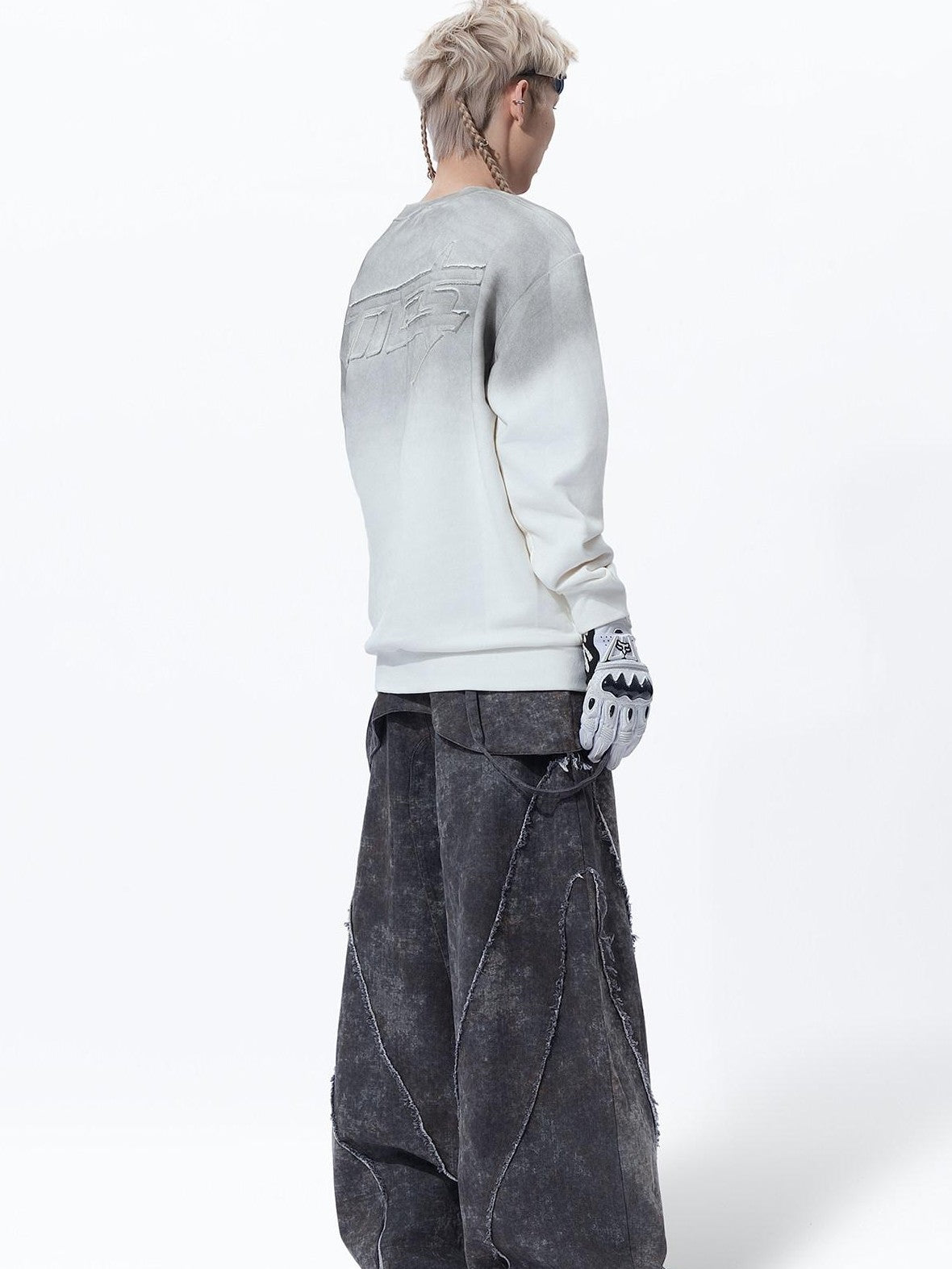 MOGONGSHE American Street Hoodless Oversized Women's Cotton Fleece Crewneck Sweatshirts