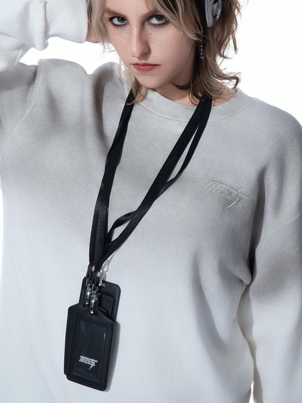 MOGONGSHE American Street Hoodless Oversized Women's Cotton Fleece Crewneck Sweatshirts