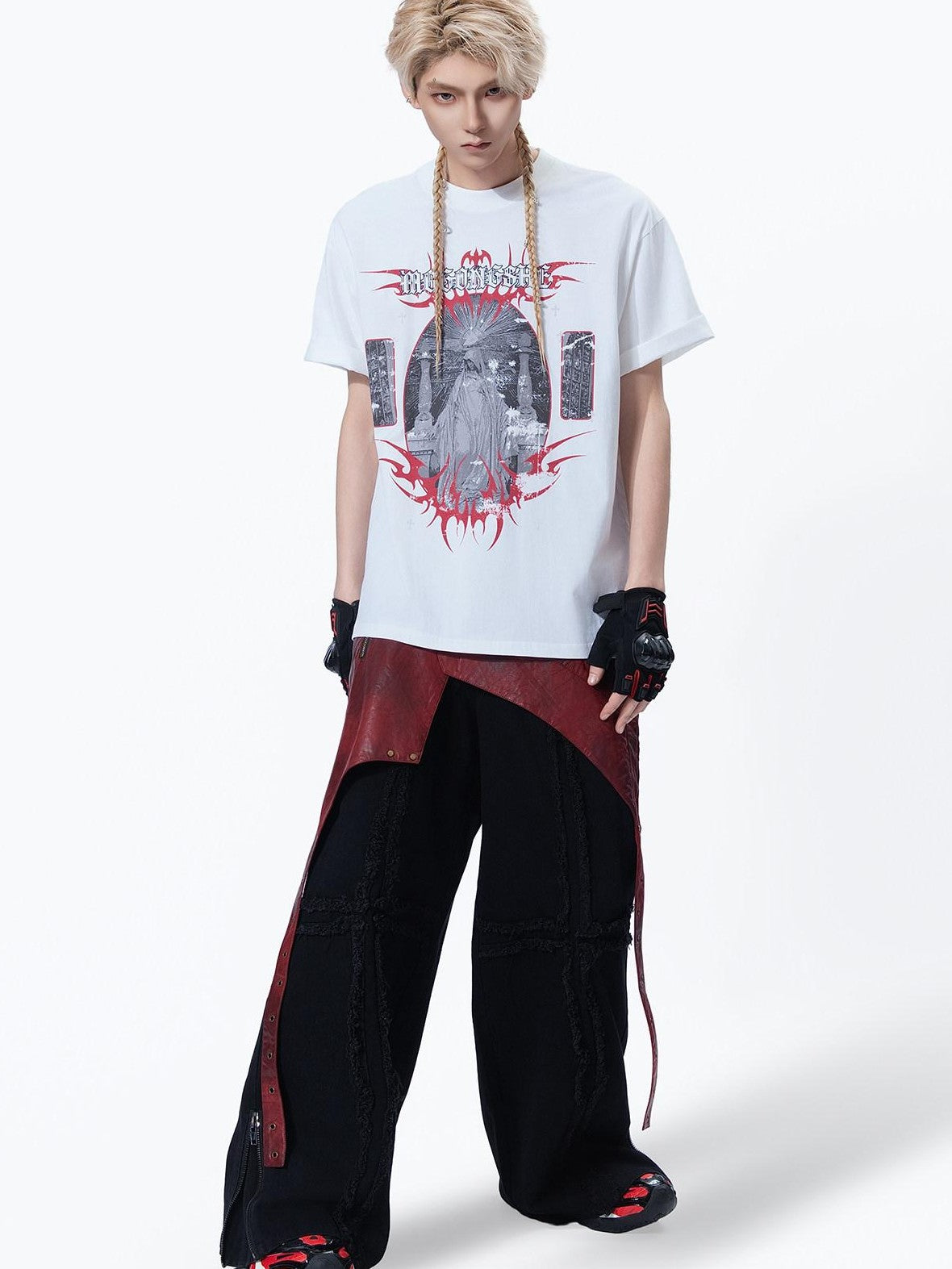 MOGONGSHE American Streetwear Chic Luxe Distinctive Women's Short Sleeve T-shirts