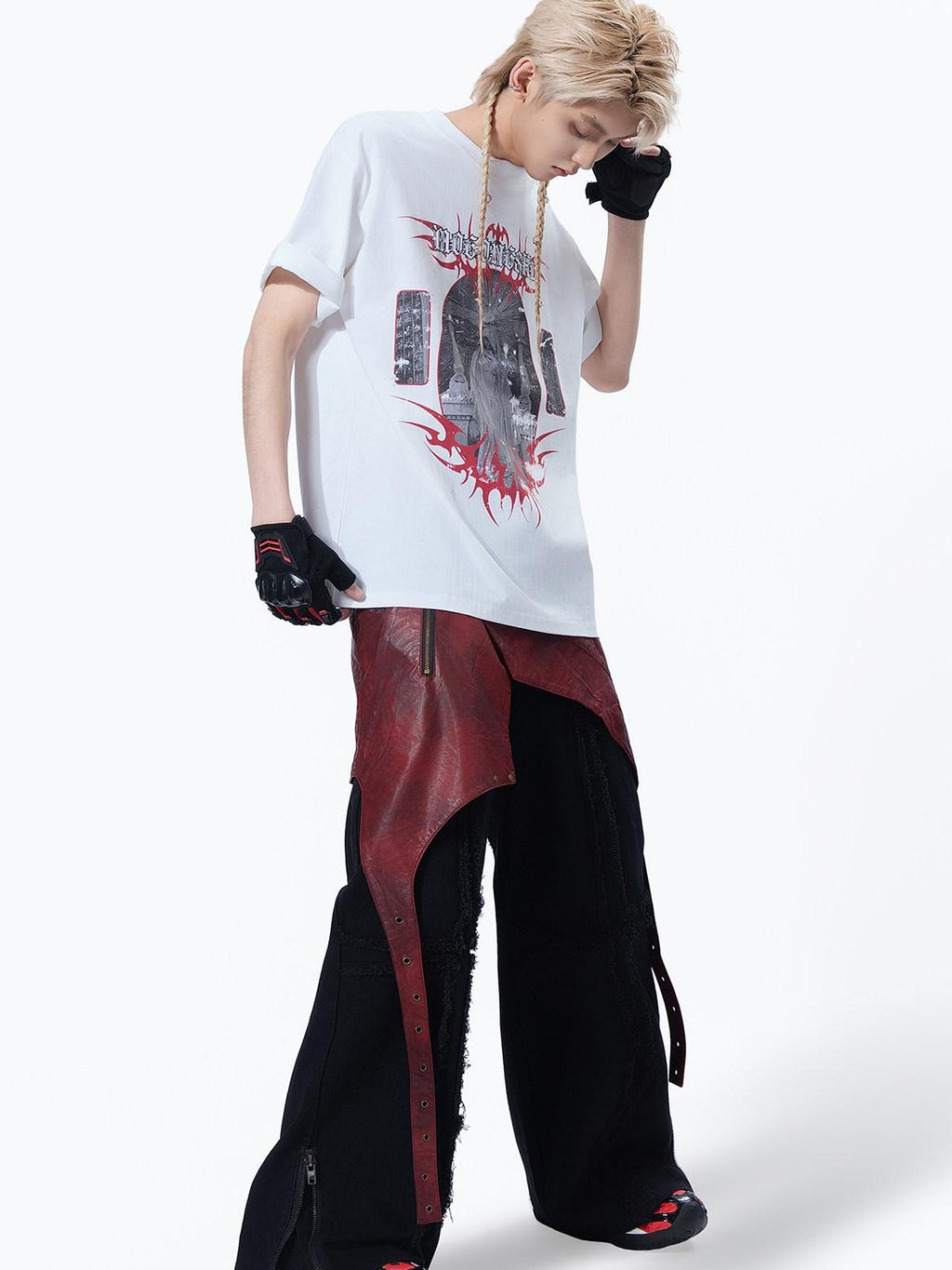 MOGONGSHE American Streetwear Chic Luxe Distinctive Women's Short Sleeve T-shirts