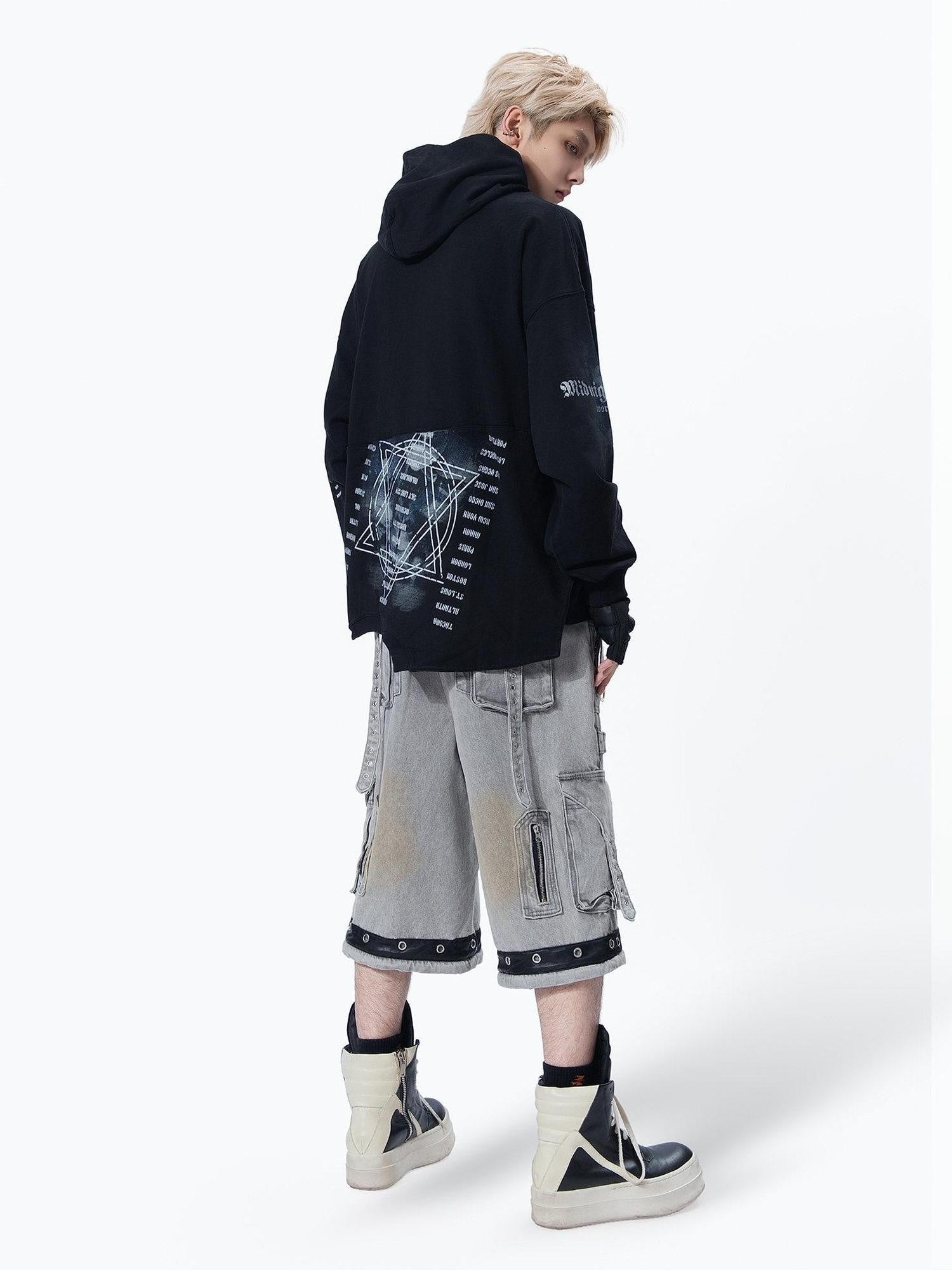 MOGONGSHE American Vintage Edgy Hooded Long Sleeve Women's Heavyweight Sweatshirts